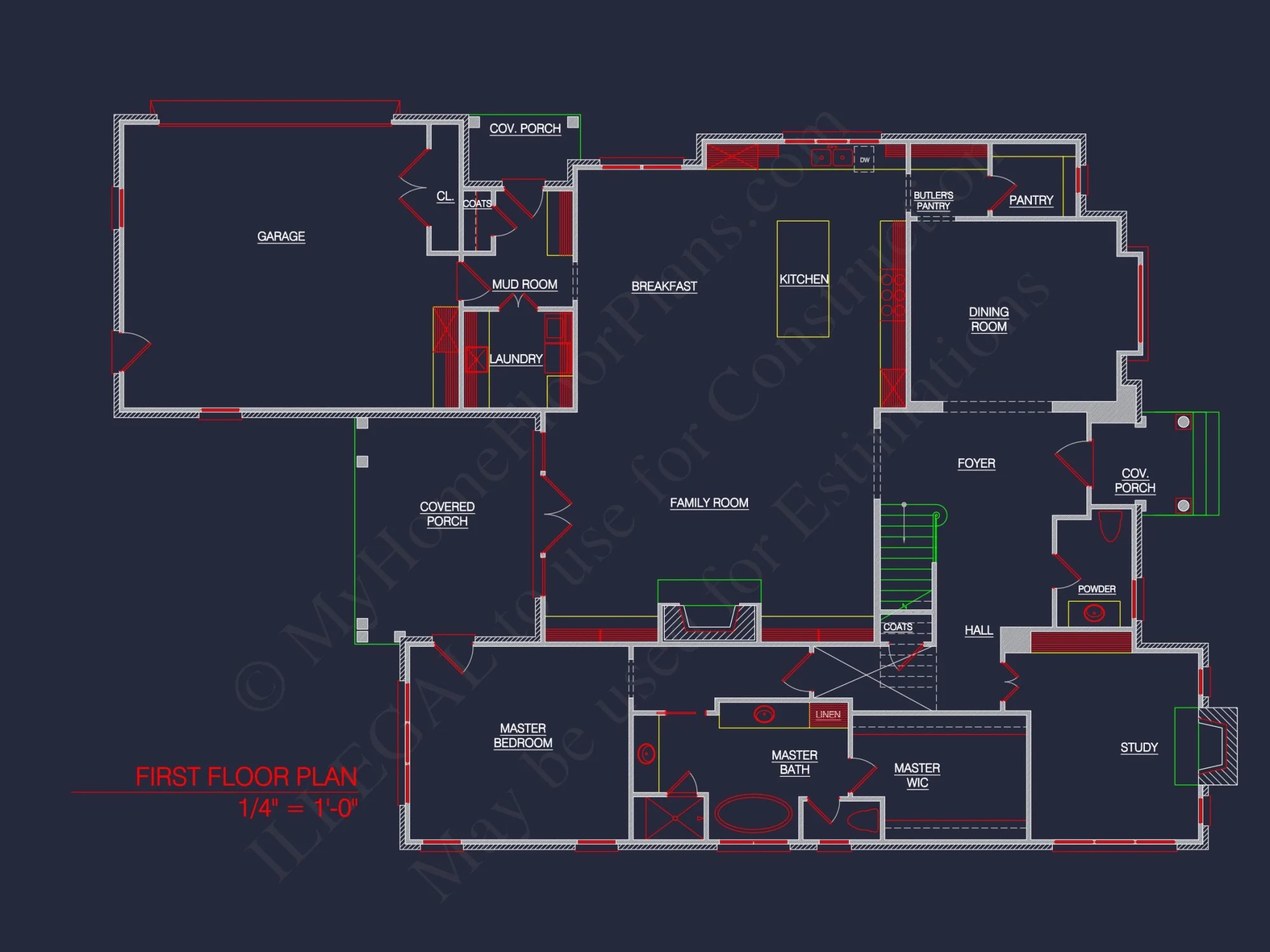 Elegant Georgian house Plan with Detailed Floor Designs