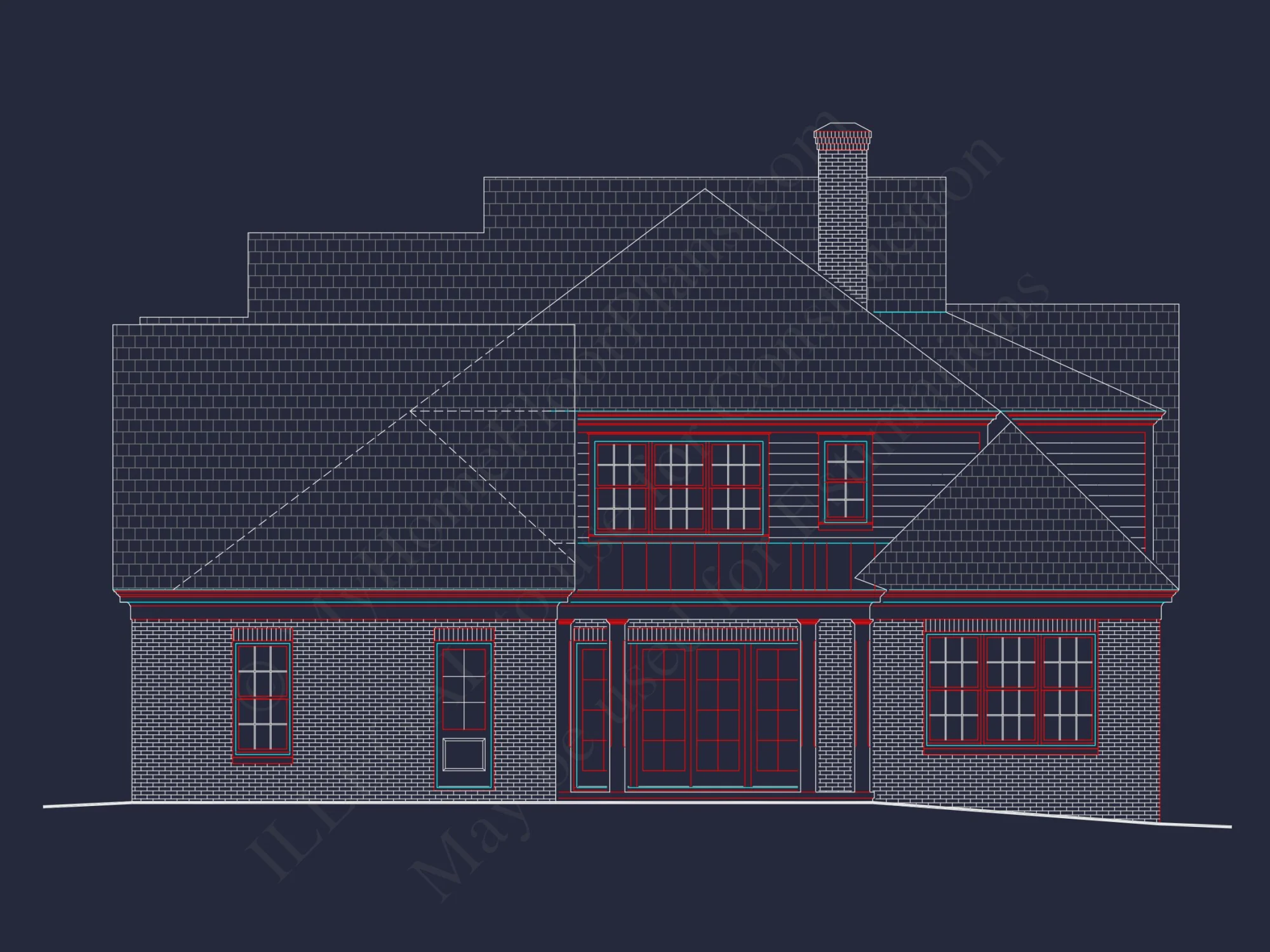 Elegant Georgian house Plan with Detailed Floor Designs