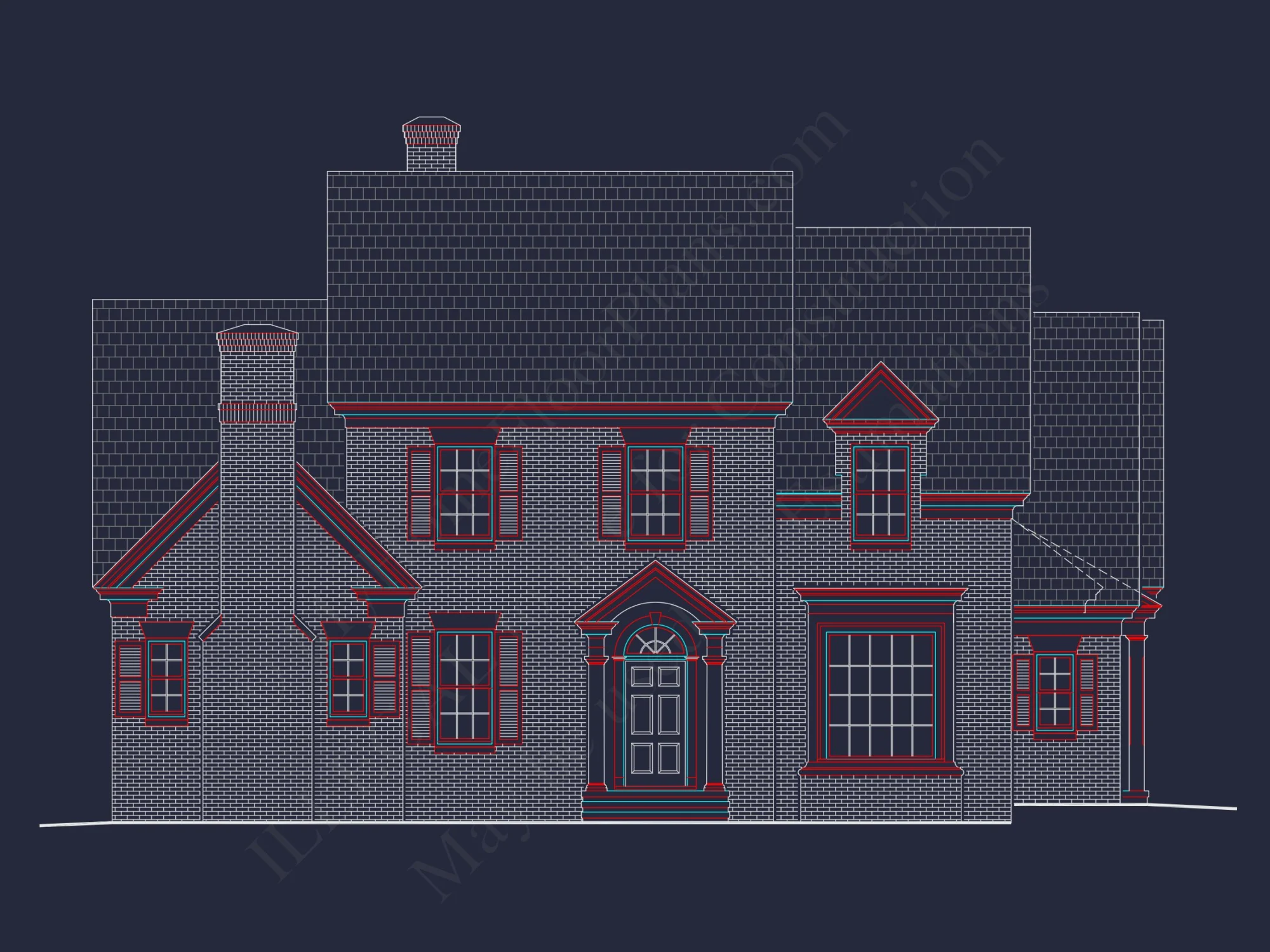 Elegant Georgian house Plan with Detailed Floor Designs