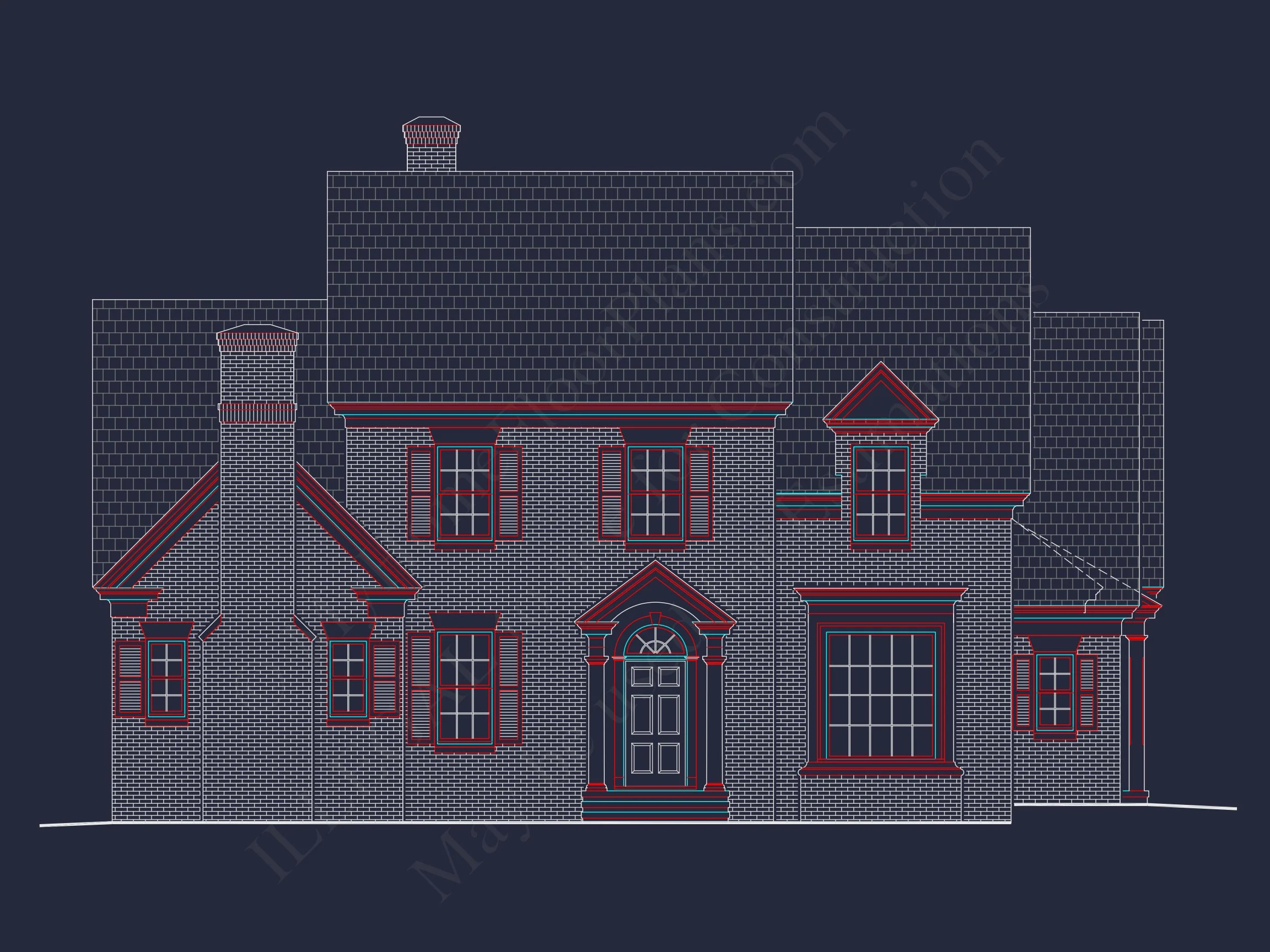 17-1918 HOUSE PLAN - Elegant Georgian House Plan with Detailed Floor Designs 8 Elegant Georgian house Plan with Detailed Floor Designs