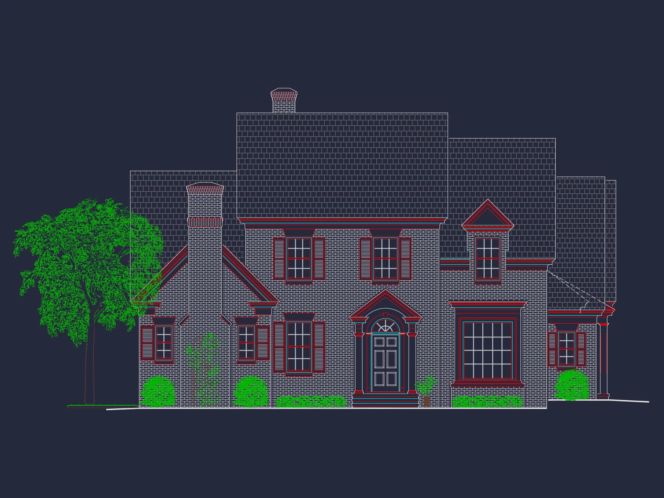 17-1918 HOUSE PLAN - Elegant Georgian House Plan with Detailed Floor Designs 7 Elegant Georgian house Plan with Detailed Floor Designs