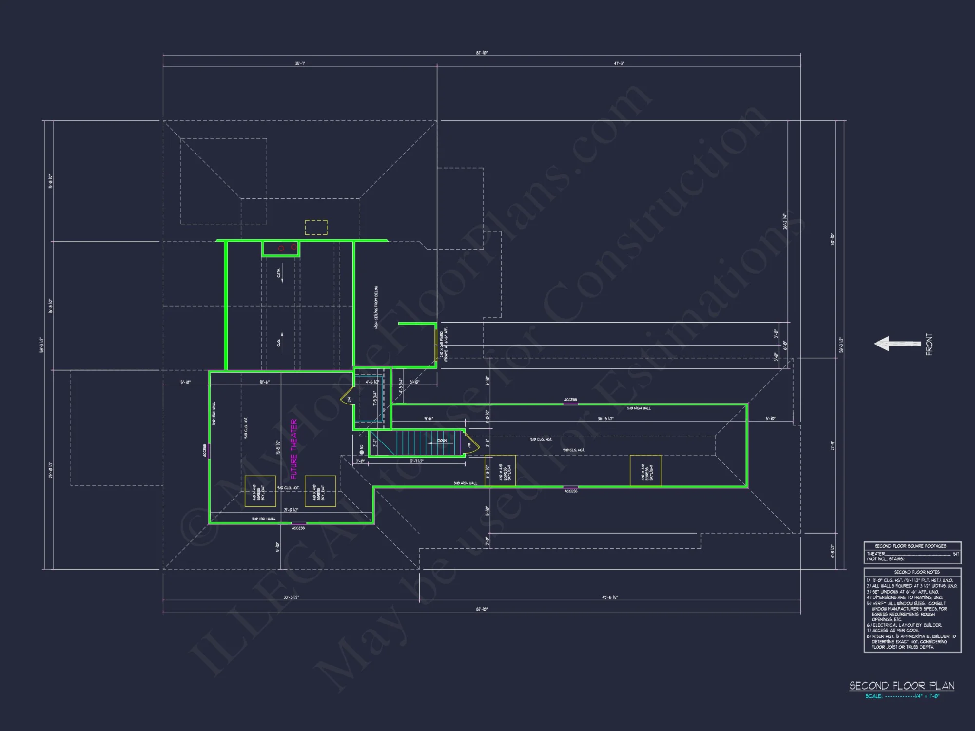 Modern Craftsman house Blueprint with 2-Story Design and Garage