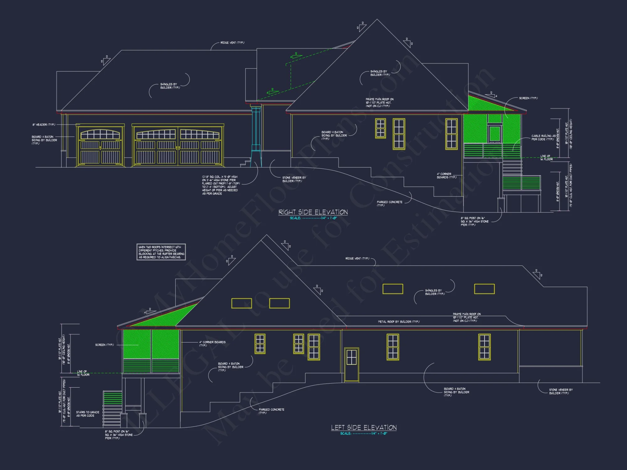 Modern Craftsman house Blueprint with 2-Story Design and Garage