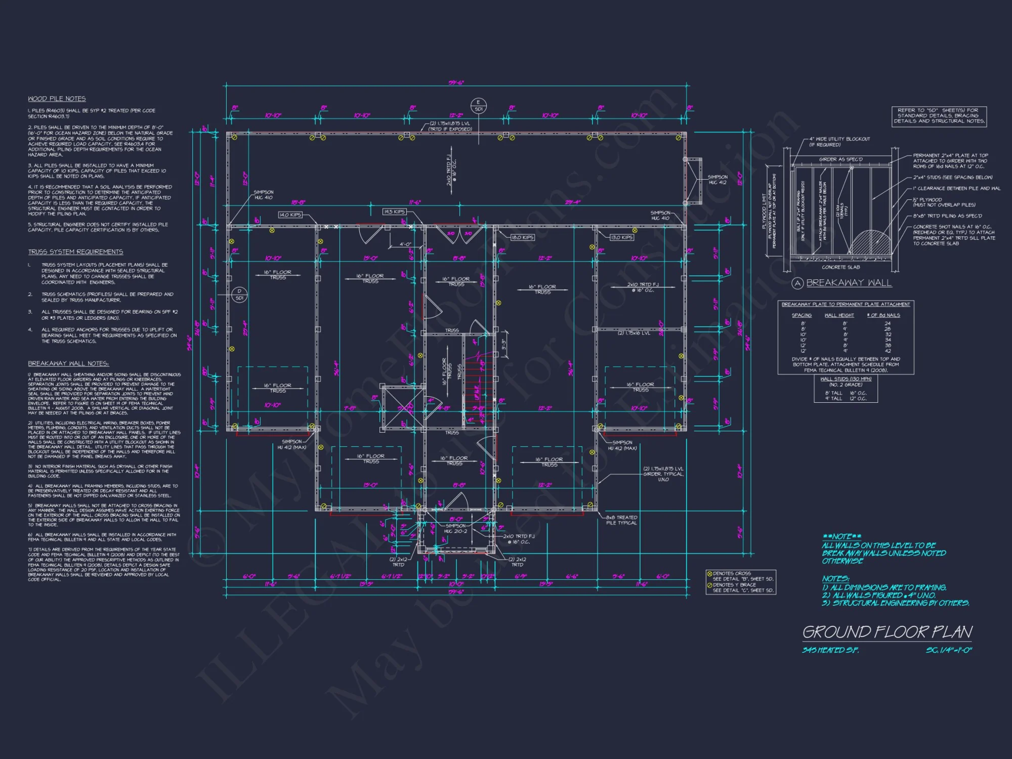Elegant Beach house Floor Plan – Architectural Designs in CAD