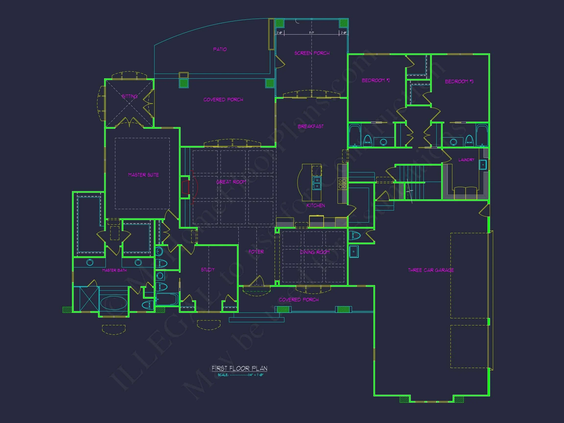 17-1614 HOUSE PLAN - Elegant House Floor Plan with CAD Designs and Blueprint 4 Elegant house Floor Plan with CAD Designs and Blueprint