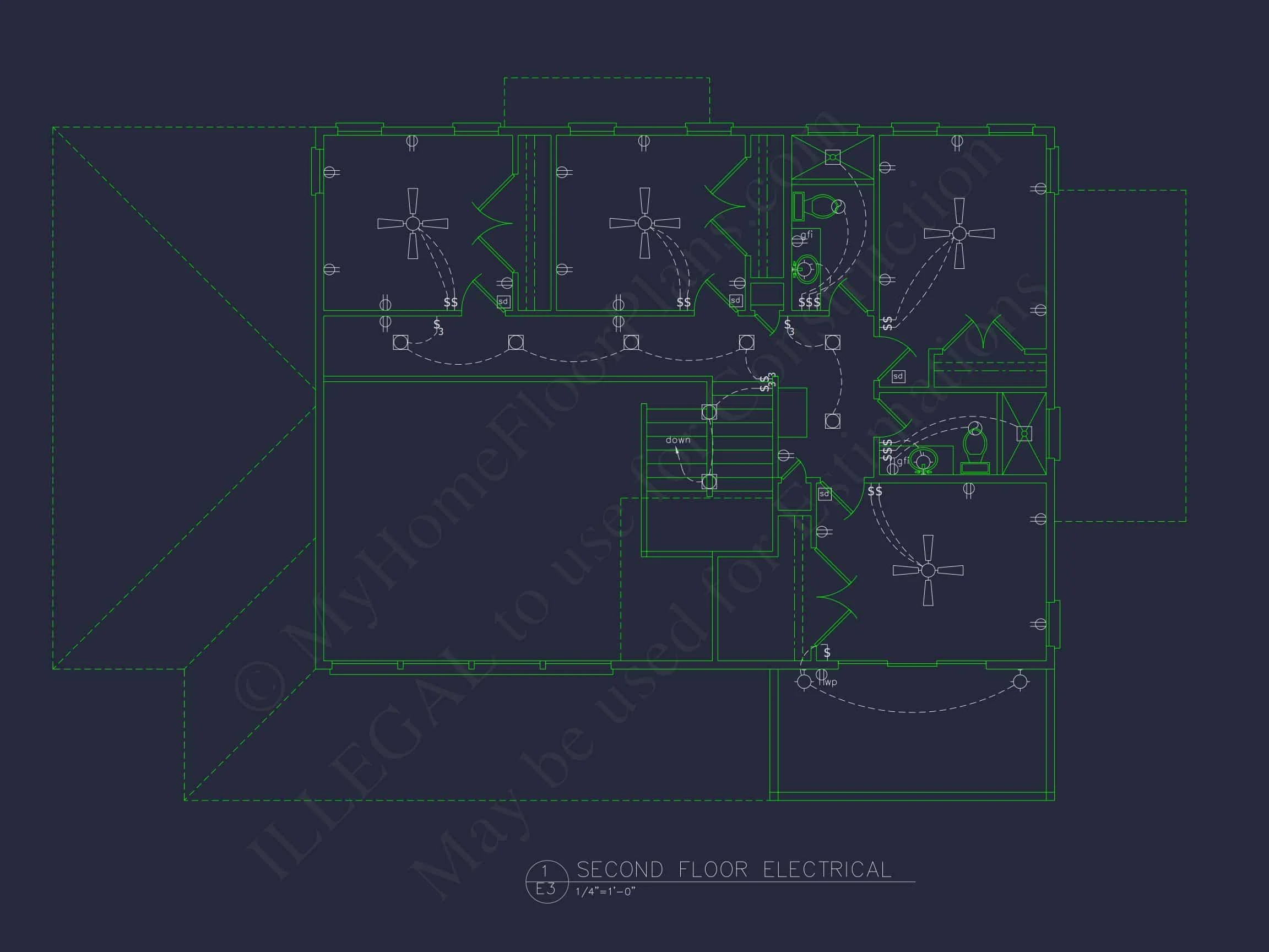17-1561 HOUSE PLAN - Modern House Plan with 5 Bedrooms, Floor Plans & Blueprints 13 Modern house Plan with 5 Bedrooms, Floor Plans & Blueprints