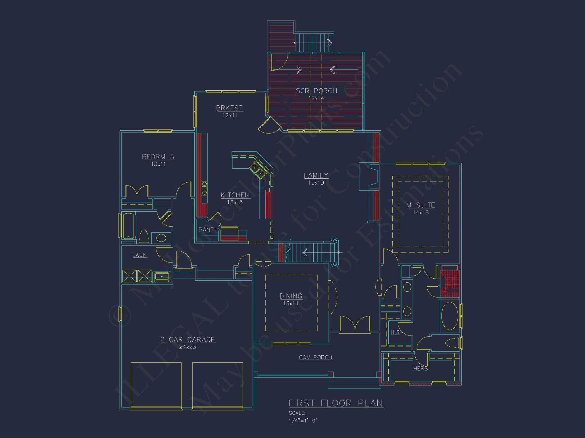 Modern Two-Story house Plan with CAD Architecture Designs