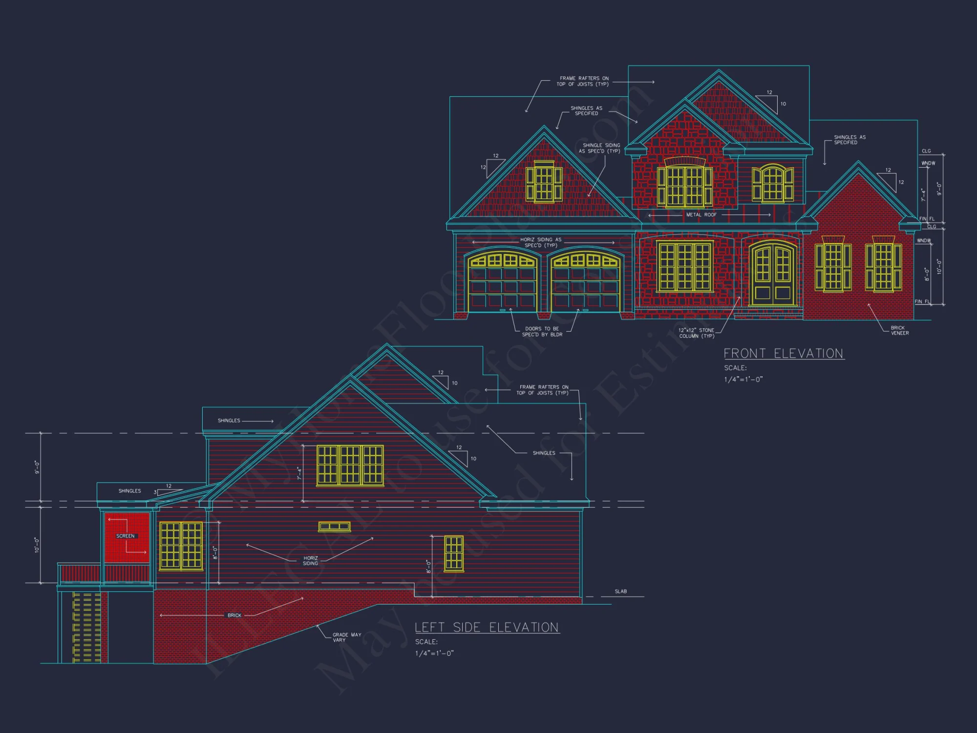 Modern Two-Story house Plan with CAD Architecture Designs