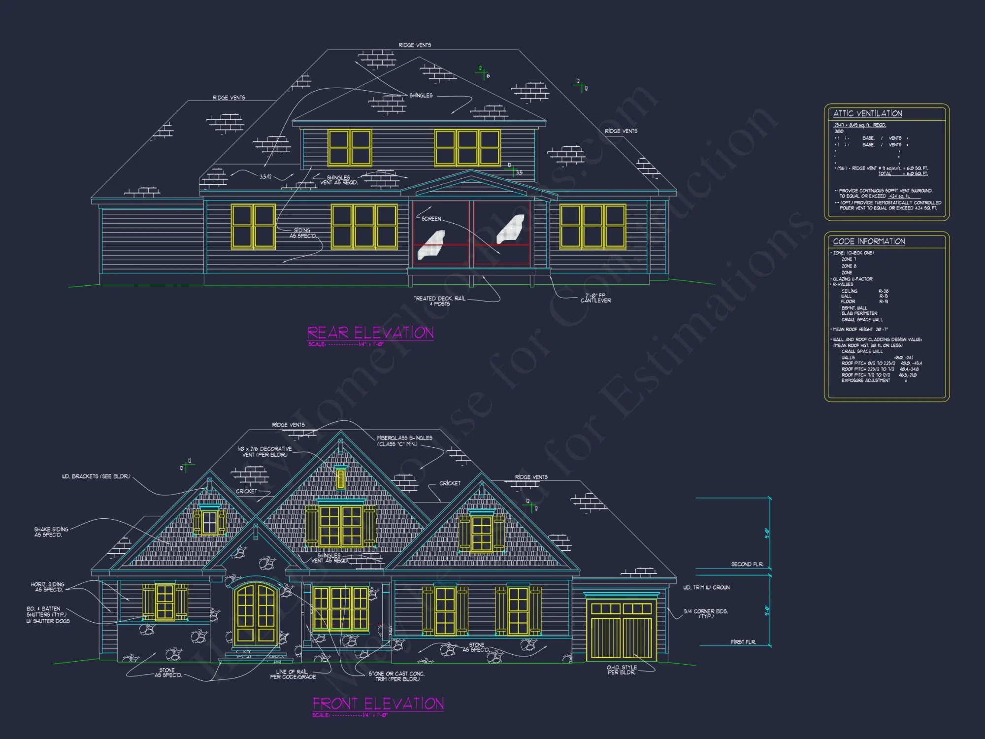 Modern Craftsman house Plan with Open Floor Plan and CAD Design