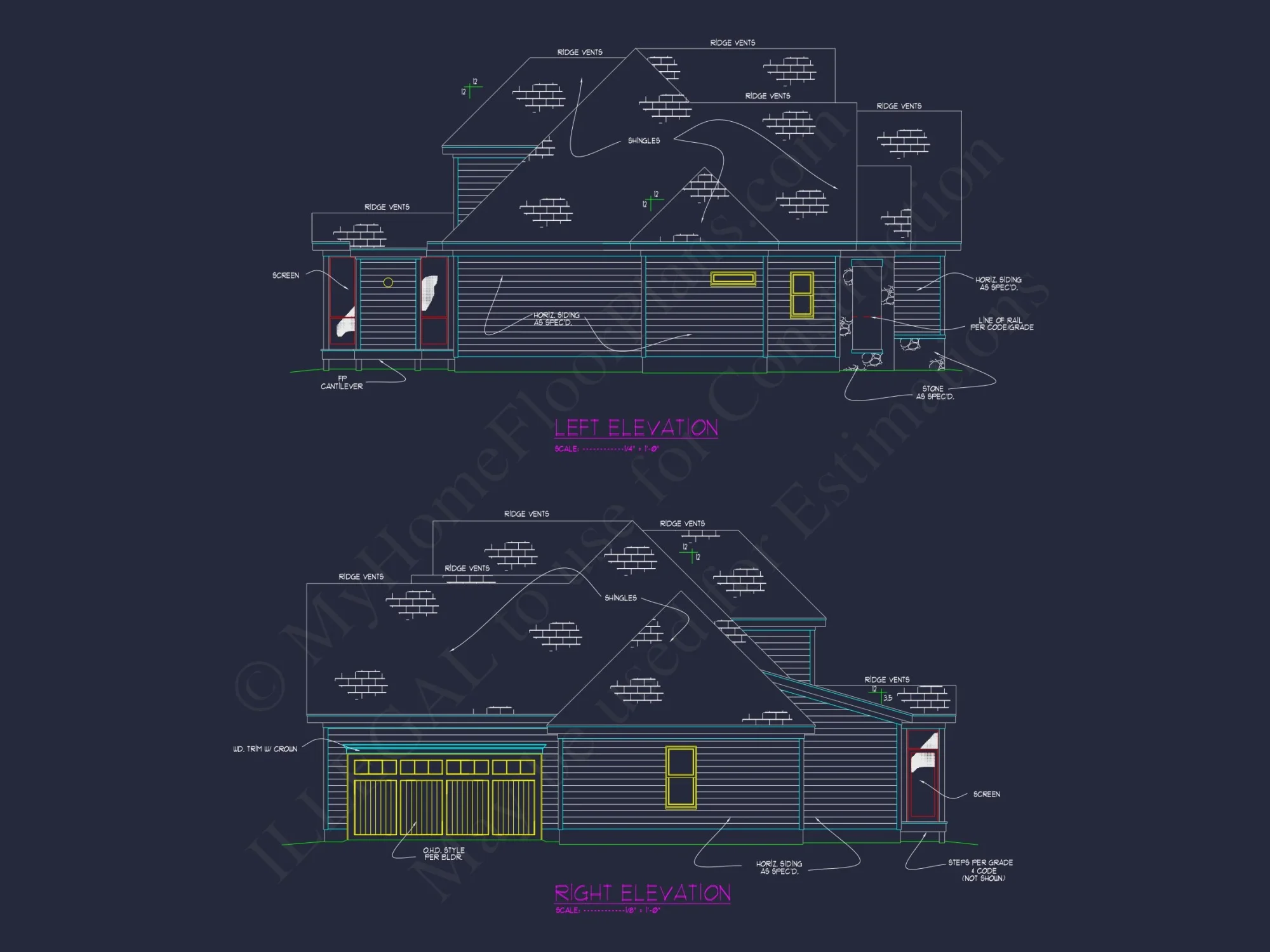 Modern Craftsman house Plan with Open Floor Plan and CAD Design