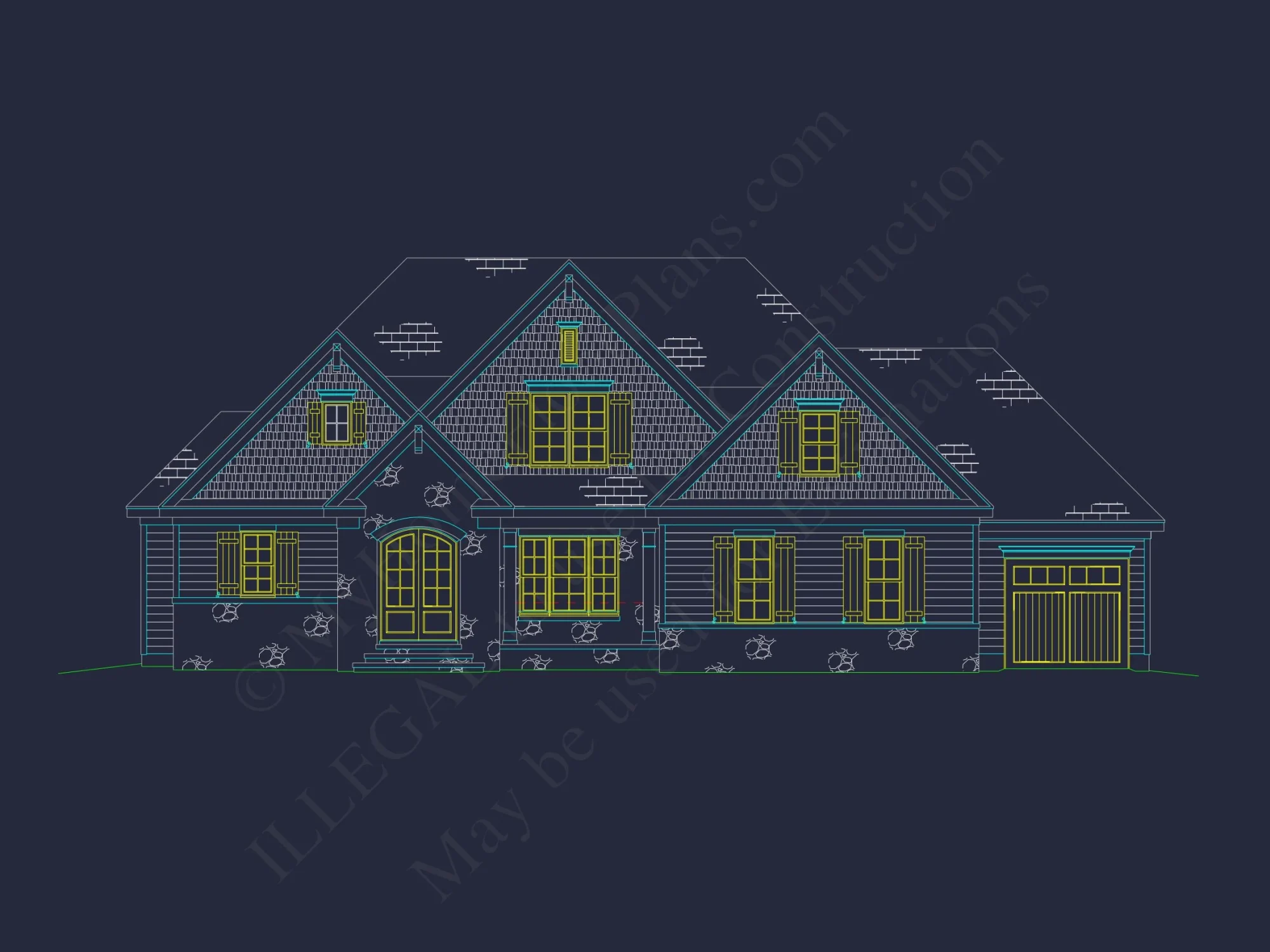 Modern Craftsman house Plan with Open Floor Plan and CAD Design
