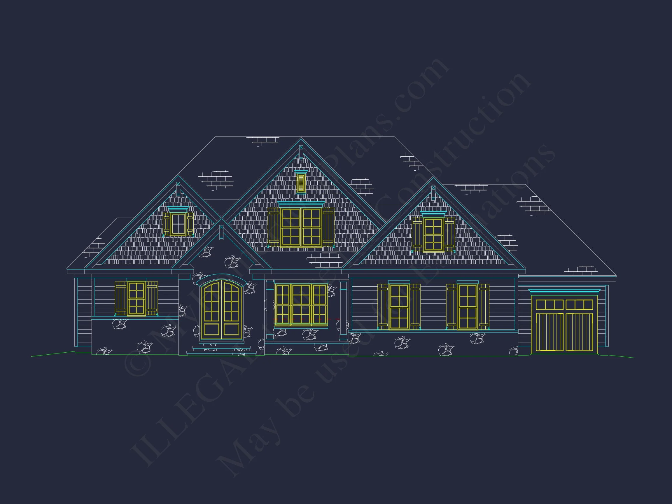 Modern Craftsman house Plan with Open Floor Plan and CAD Design