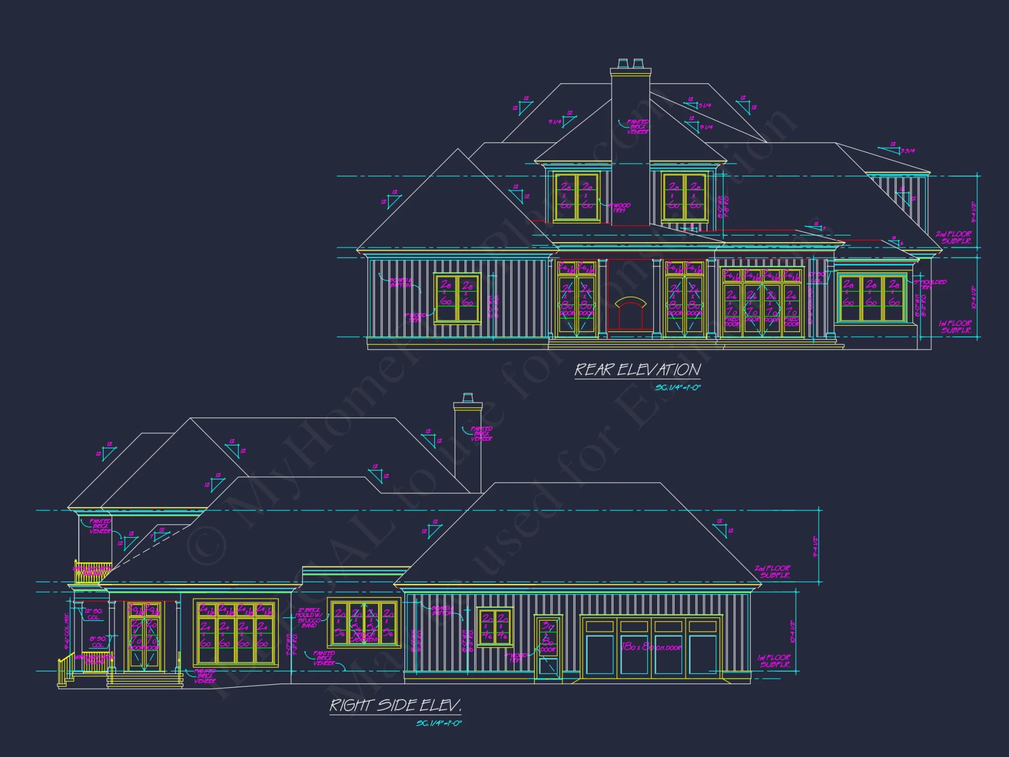 Elegant house Plan with Spacious Floor Design and CAD Blueprint