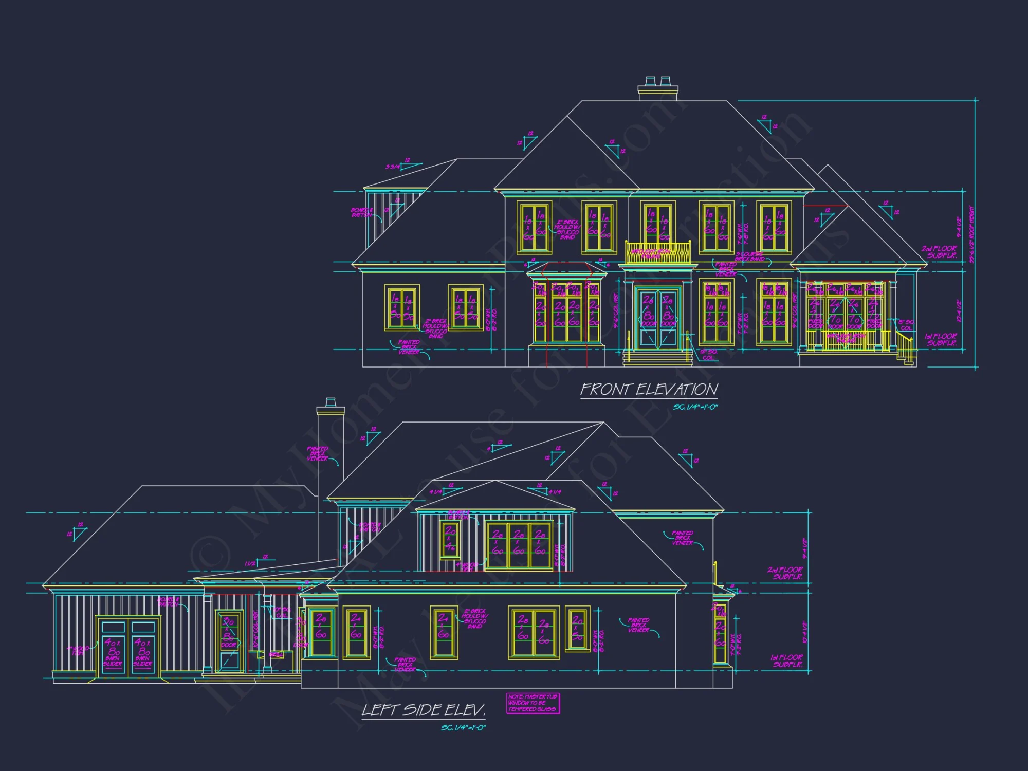 Elegant house Plan with Spacious Floor Design and CAD Blueprint