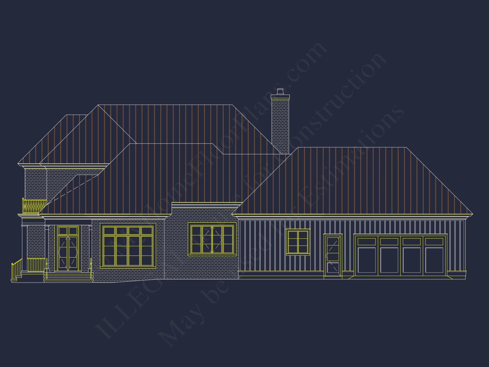 Elegant house Plan with Spacious Floor Design and CAD Blueprint