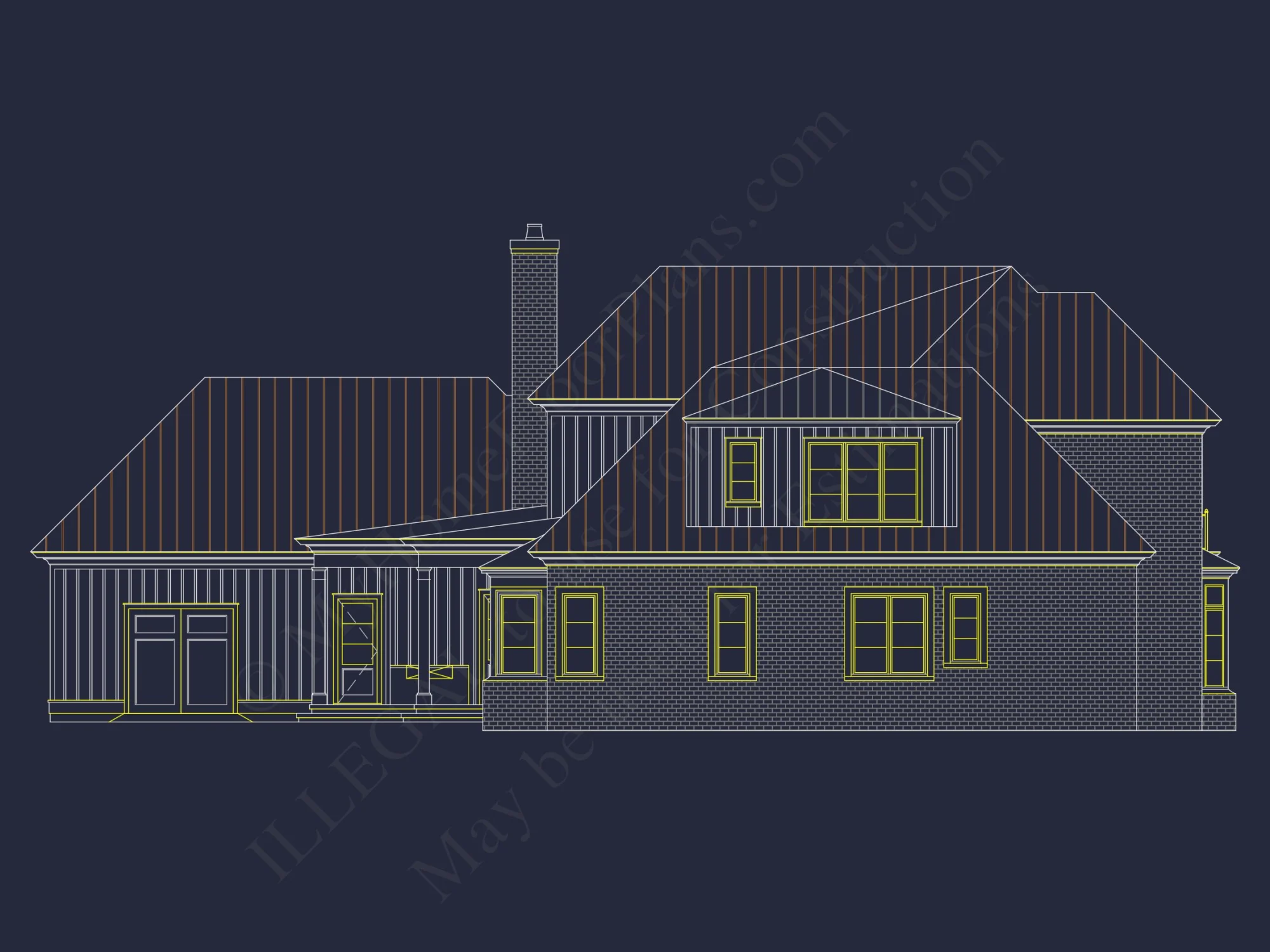 Elegant house Plan with Spacious Floor Design and CAD Blueprint