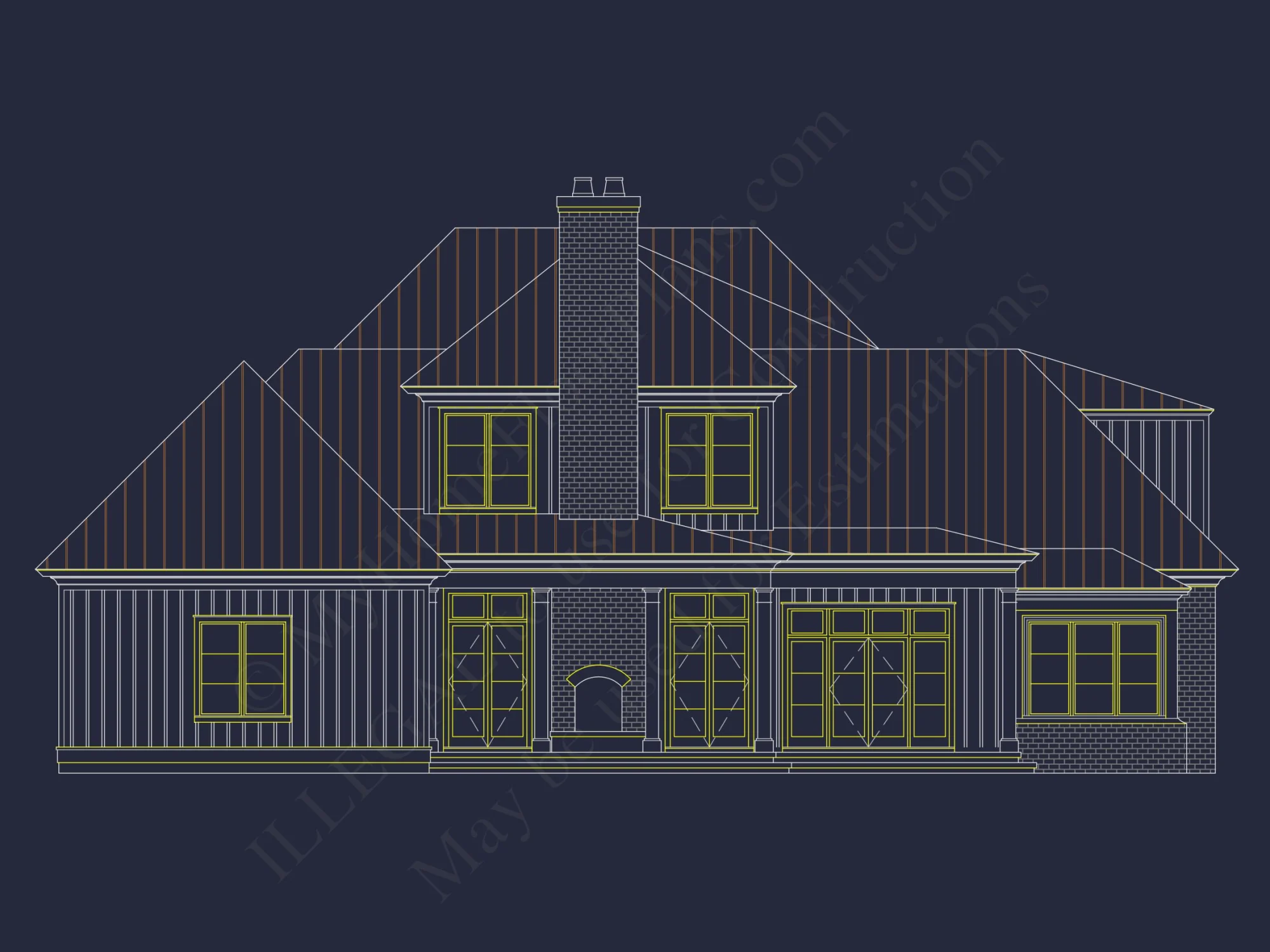 Elegant house Plan with Spacious Floor Design and CAD Blueprint