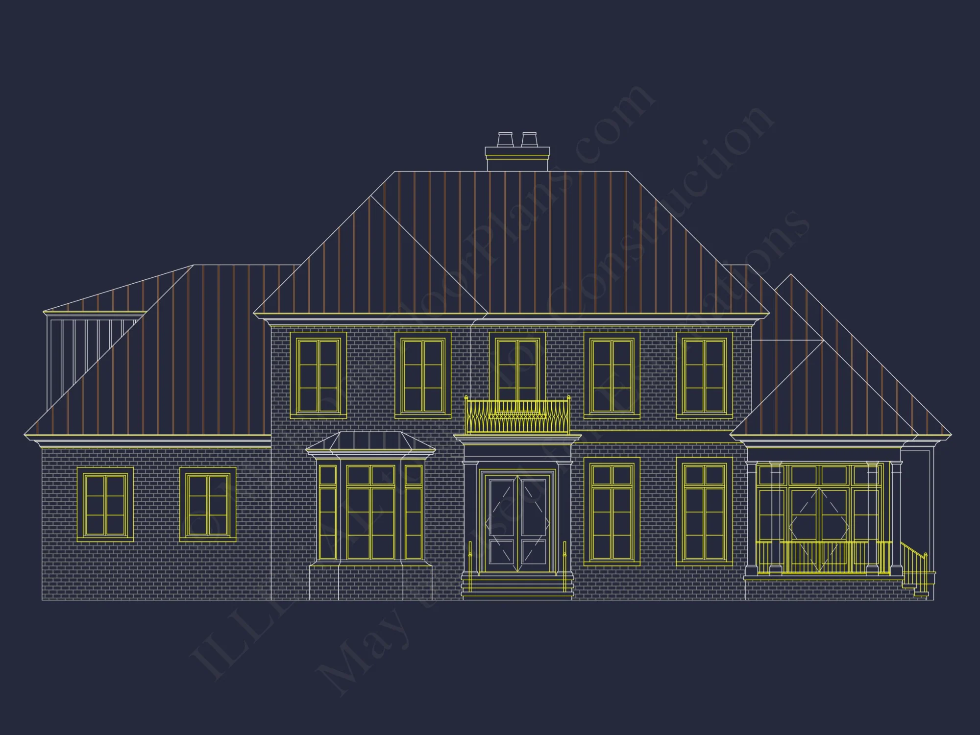 Elegant house Plan with Spacious Floor Design and CAD Blueprint