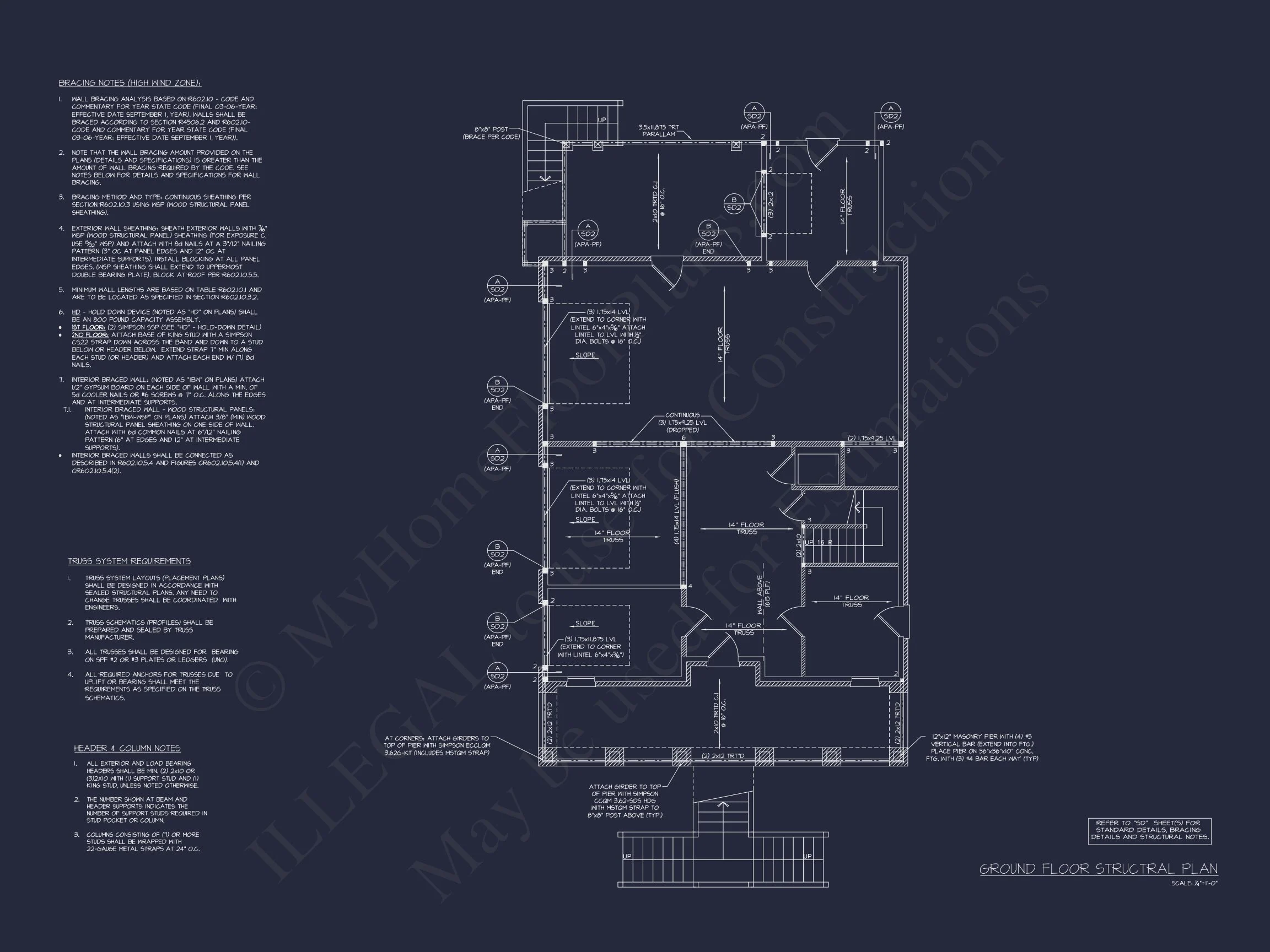 17-1359 HOUSE PLAN - Contemporary Beach House Plan with 3 Bedrooms and CAD Blueprints 10 Contemporary Beach house Plan with 3 Bedrooms and CAD Blueprints
