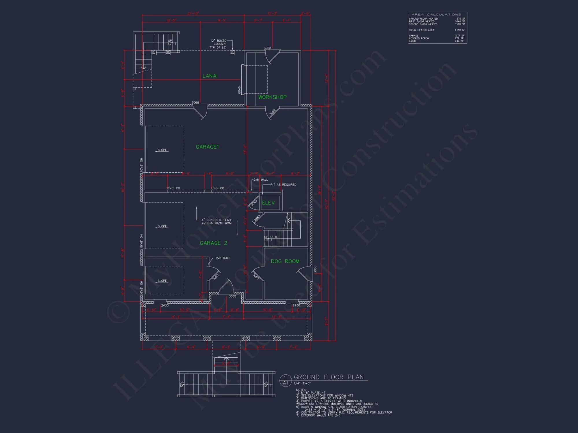 Contemporary Beach house Plan with 3 Bedrooms and CAD Blueprints