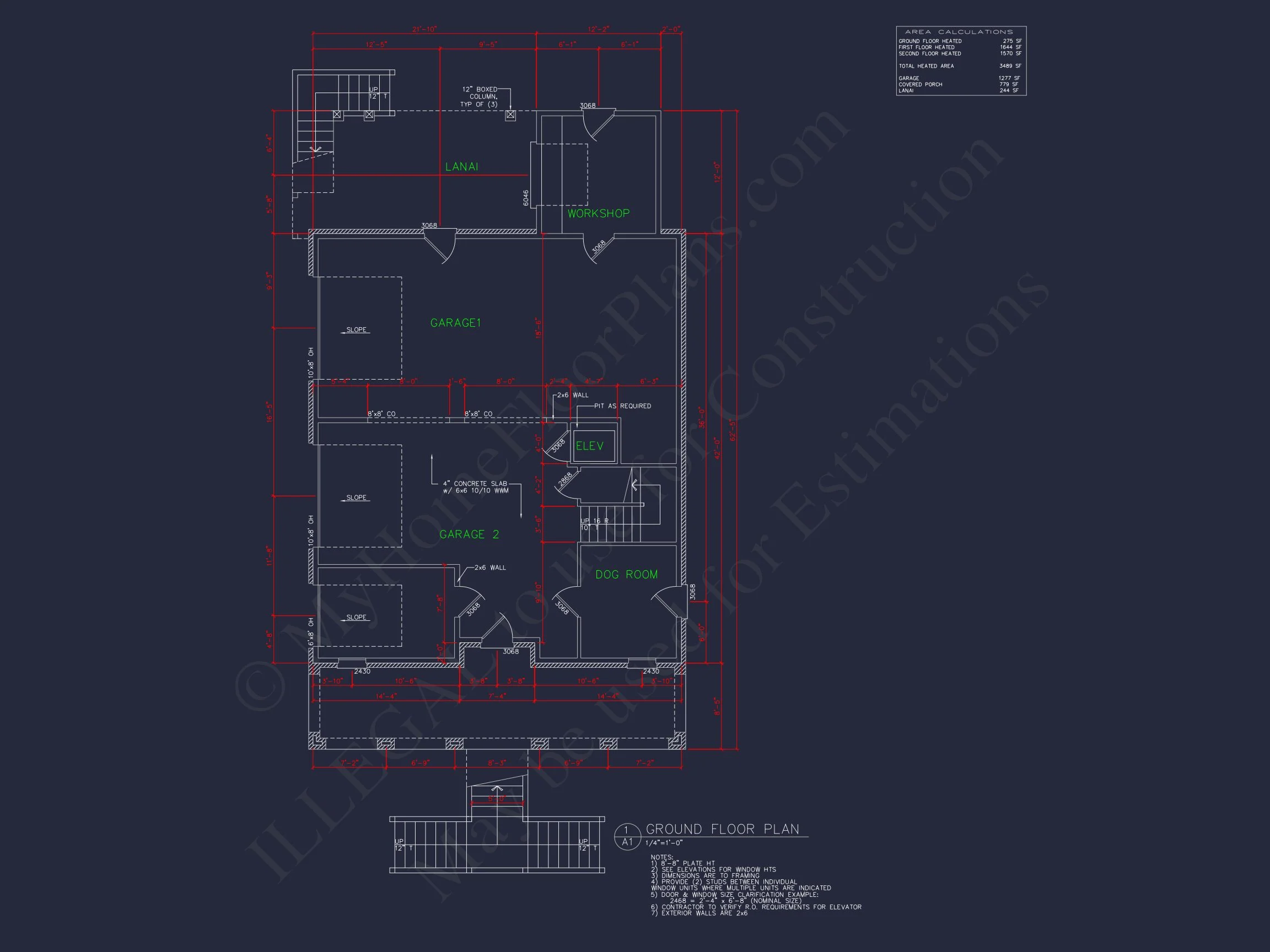17-1359 HOUSE PLAN - Contemporary Beach House Plan with 3 Bedrooms and CAD Blueprints 6 Contemporary Beach house Plan with 3 Bedrooms and CAD Blueprints