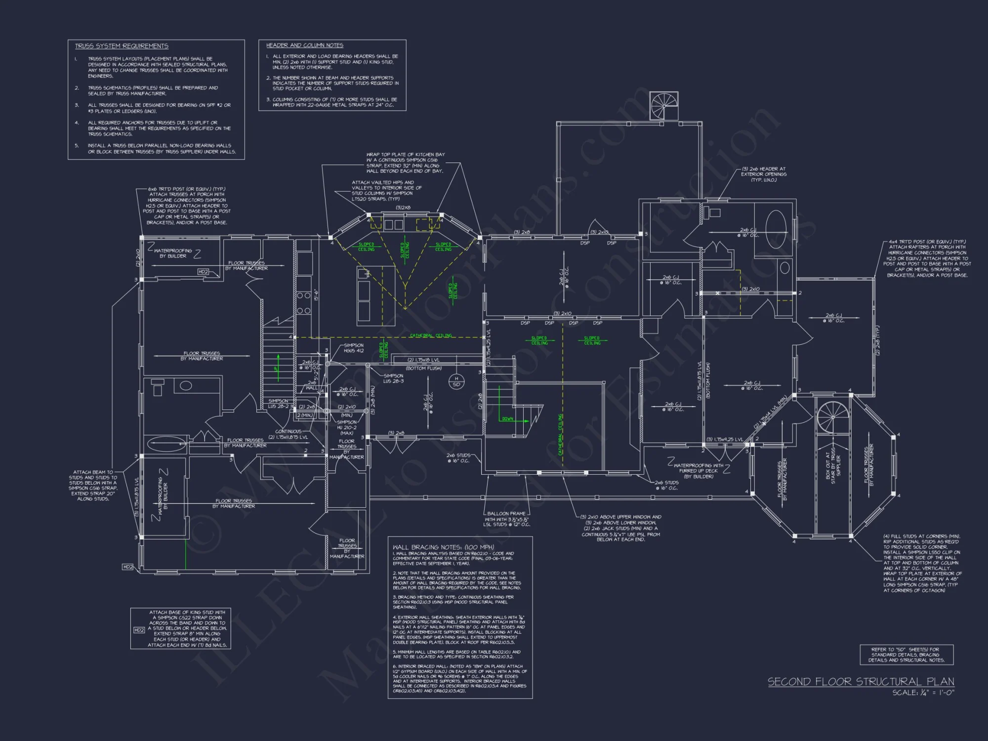 Traditional 2-Story house Plan with CAD Architecture Designs