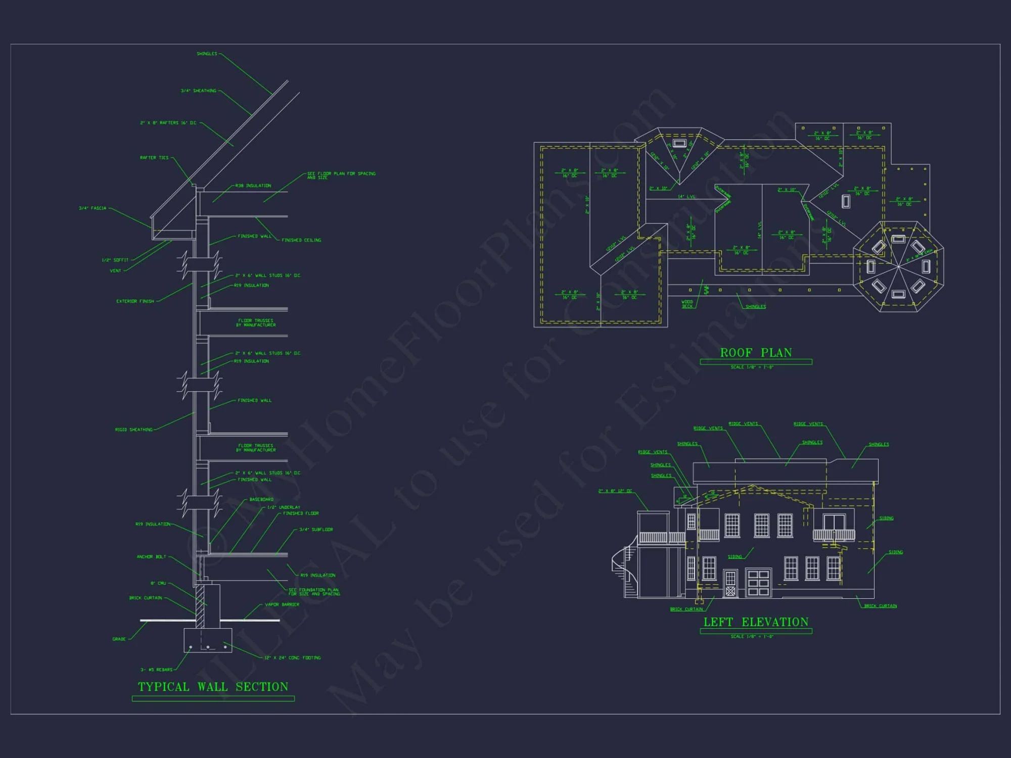 Traditional 2-Story house Plan with CAD Architecture Designs