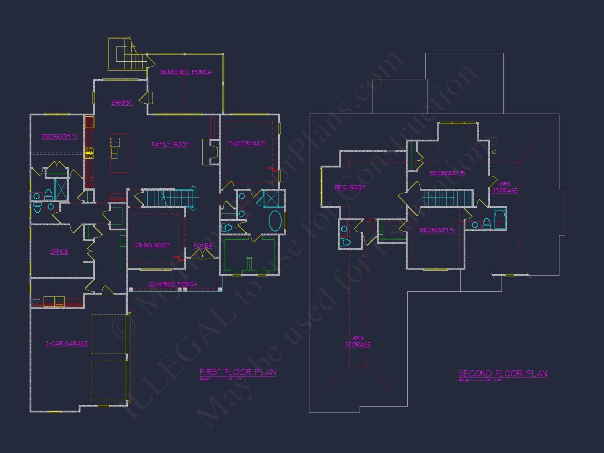 Customizable house Floor Plan with Modern CAD Designs