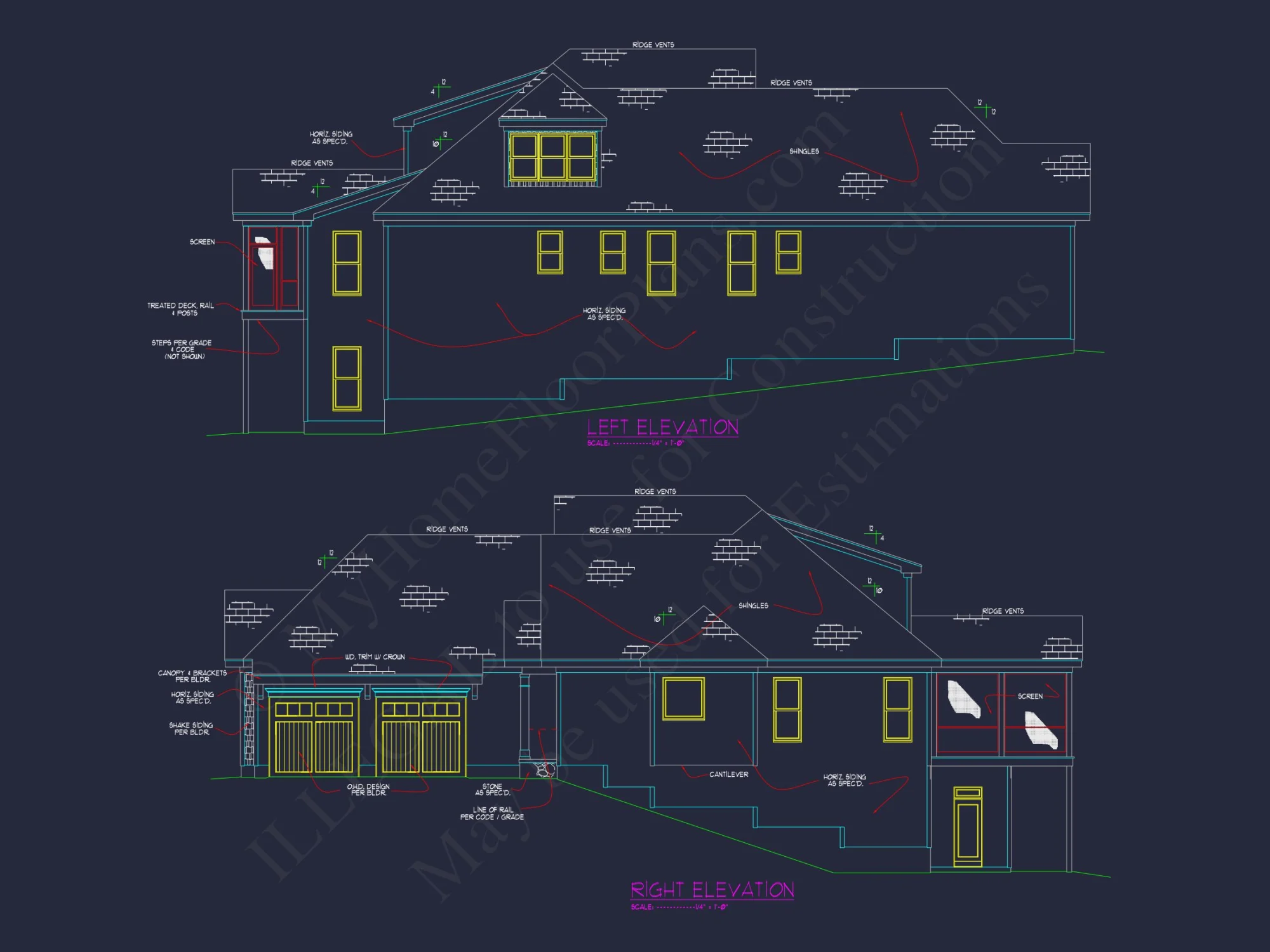 Customizable house Floor Plan with Modern CAD Designs