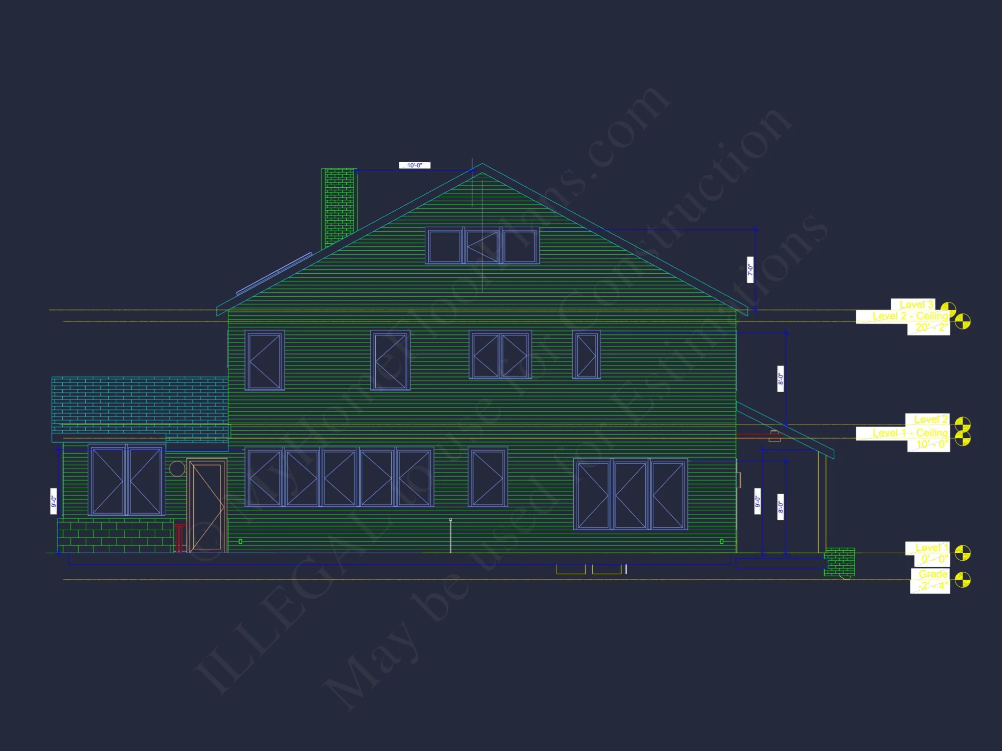 Stunning house Plan with 3 Floors, CAD Designs & Blueprint