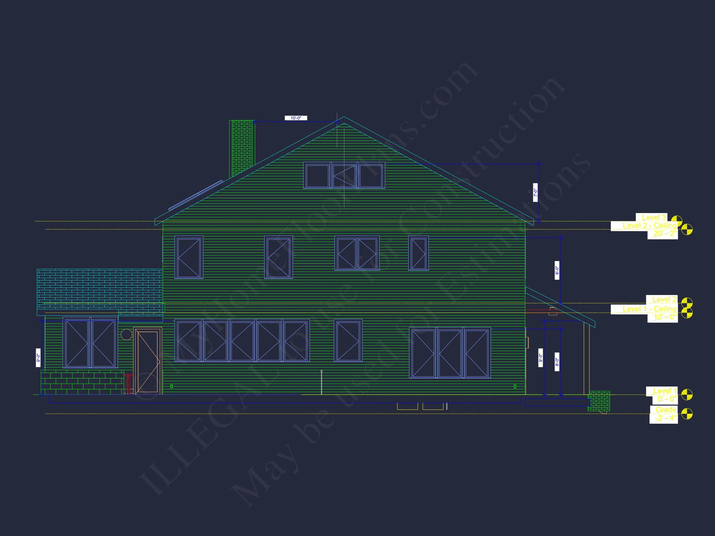 Stunning house Plan with 3 Floors, CAD Designs & Blueprint