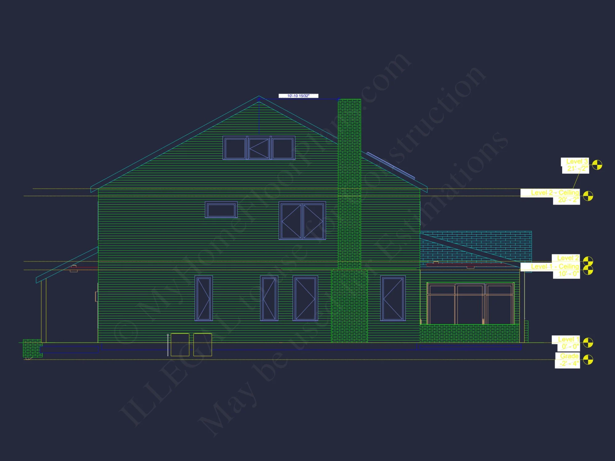 Stunning house Plan with 3 Floors, CAD Designs & Blueprint