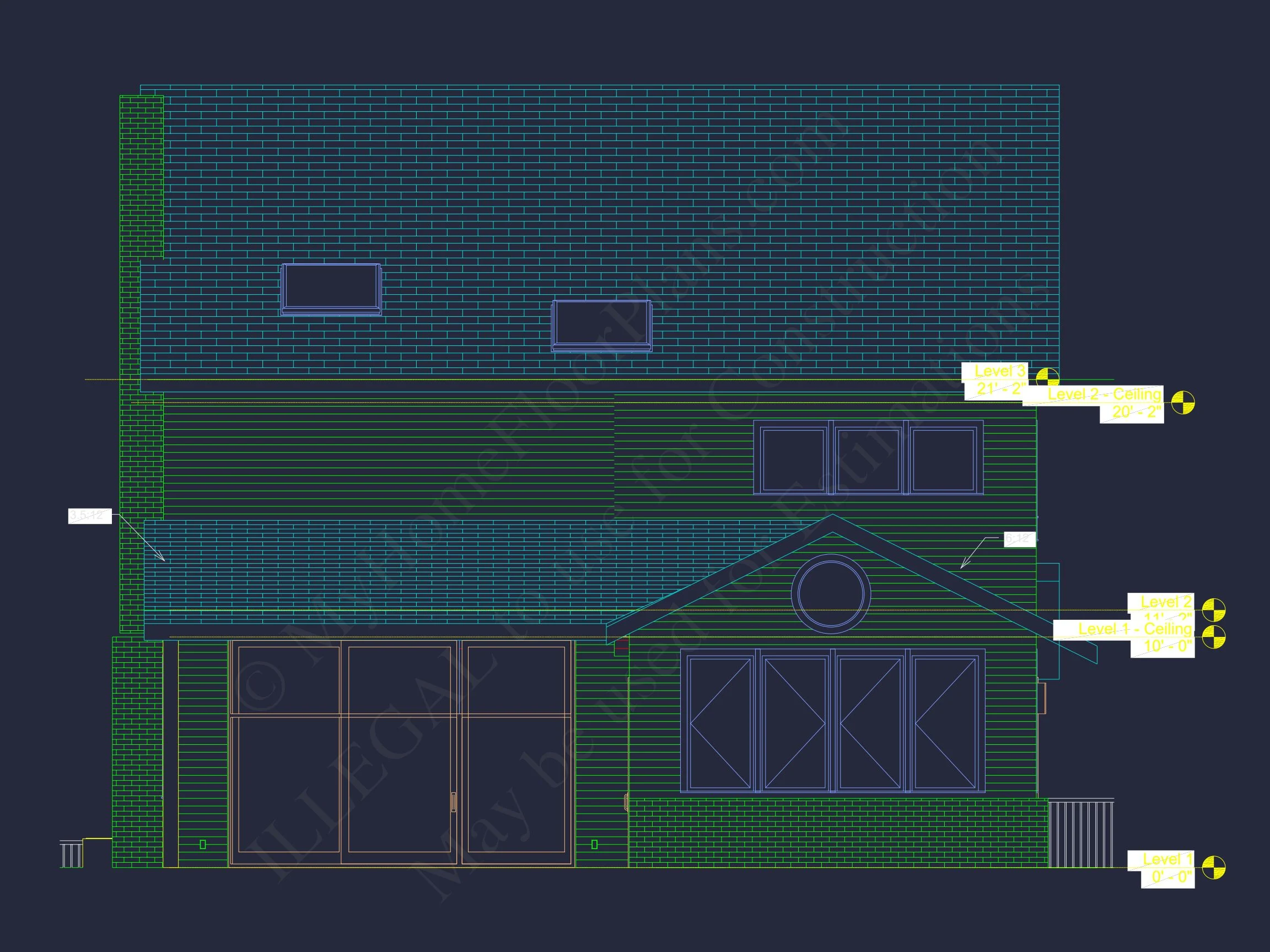 Stunning house Plan with 3 Floors, CAD Designs & Blueprint