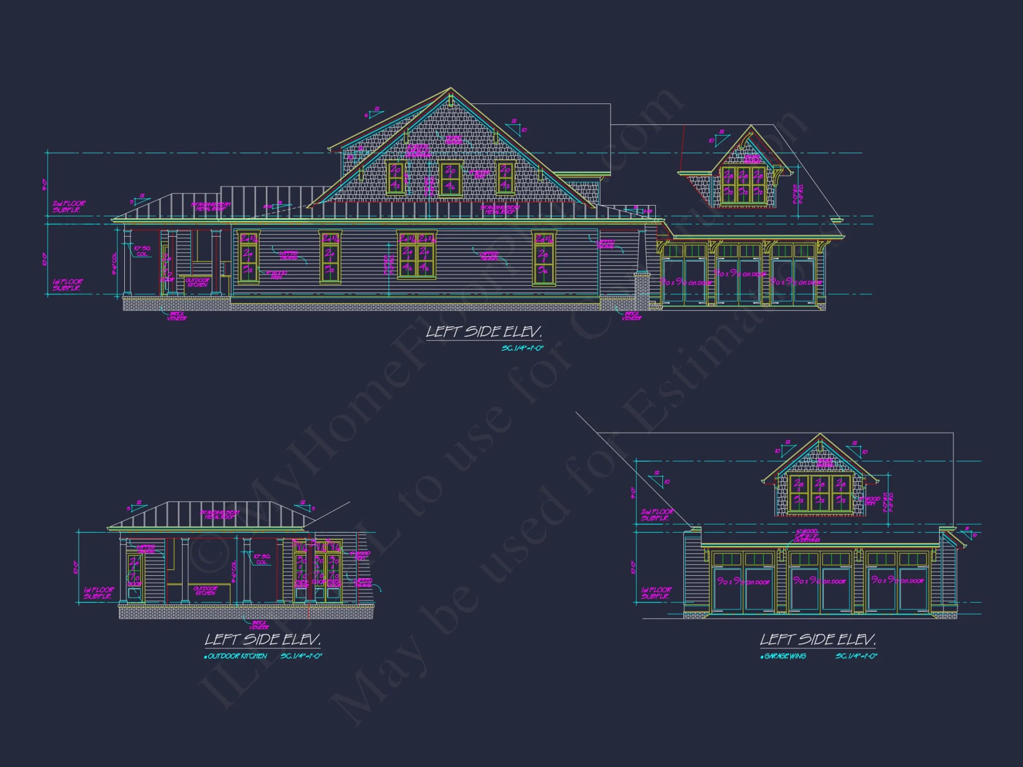 Spacious 2-Story house Plan with Garage & Outdoor Features - CAD Designs