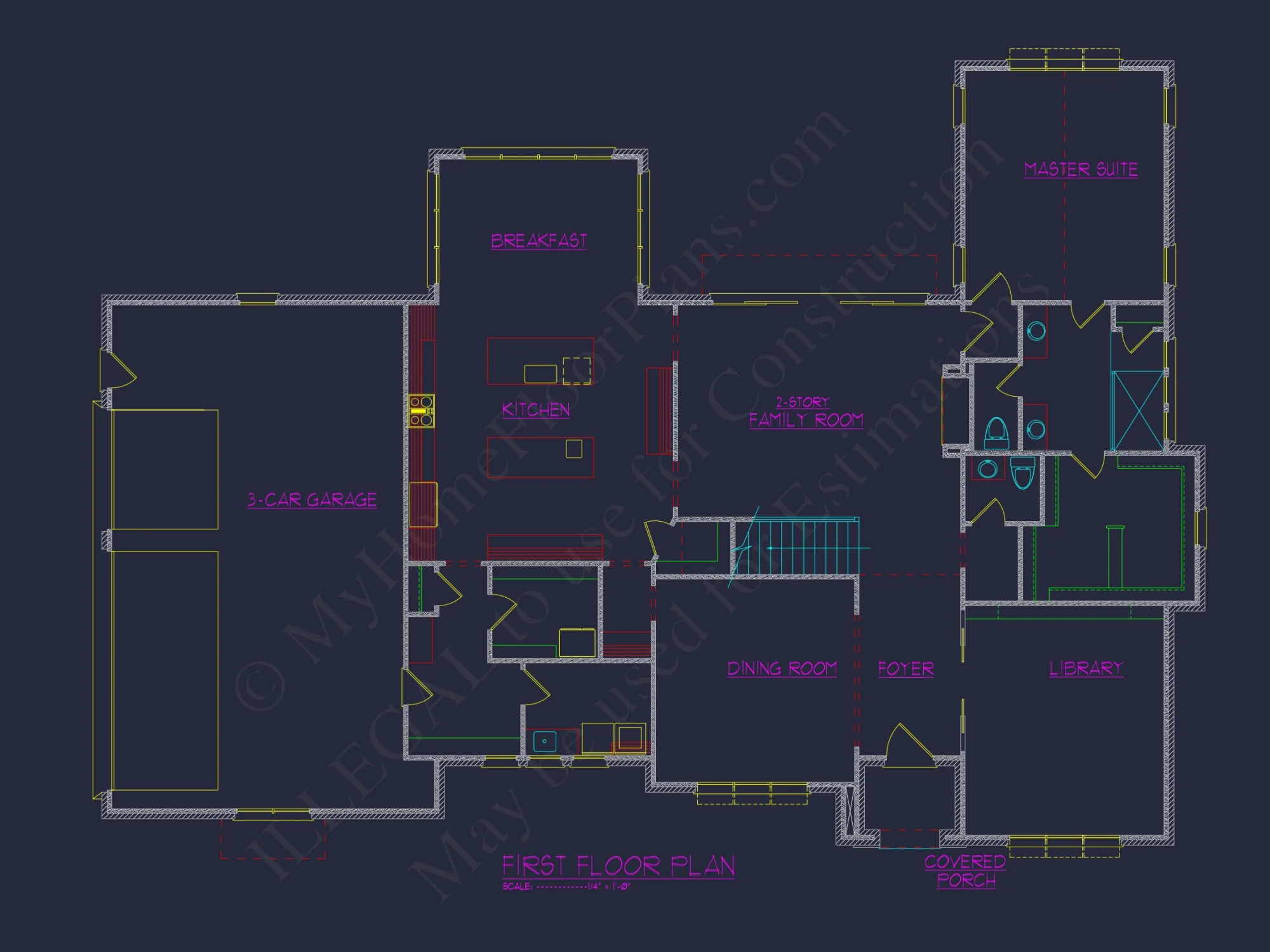 Stunning house Floor Plan with 4 Bedrooms – Modern CAD Designs