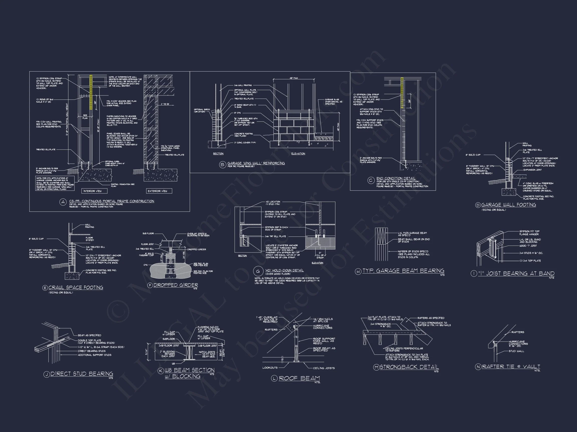 16-1819 HOUSE PLAN - Craftsman House Plan: Stunning CAD Blueprint with 5 Beds 14 Craftsman house Plan: Stunning CAD Blueprint with 5 Beds