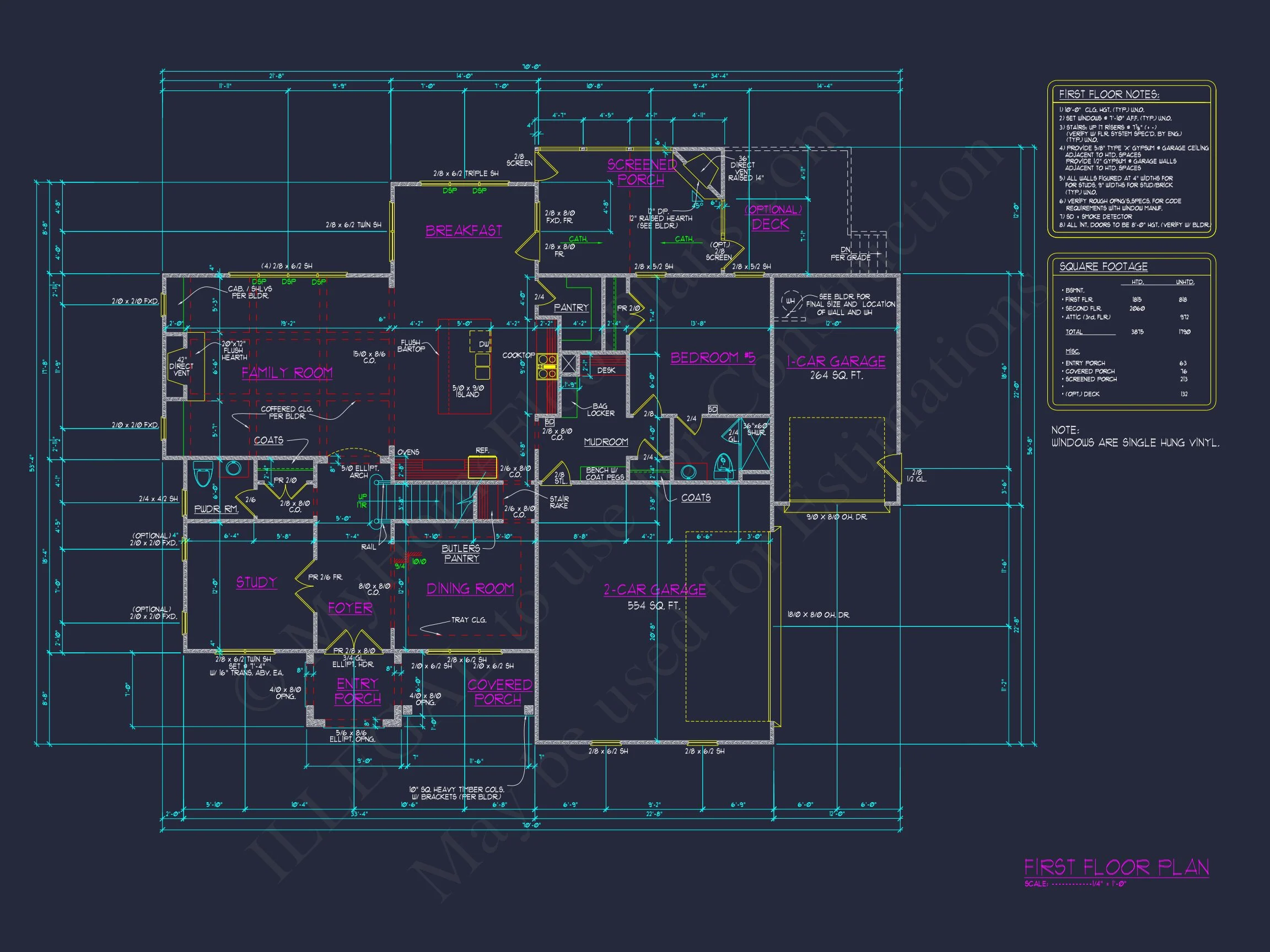 16-1819 HOUSE PLAN - Craftsman House Plan: Stunning CAD Blueprint with 5 Beds 6 Craftsman house Plan: Stunning CAD Blueprint with 5 Beds