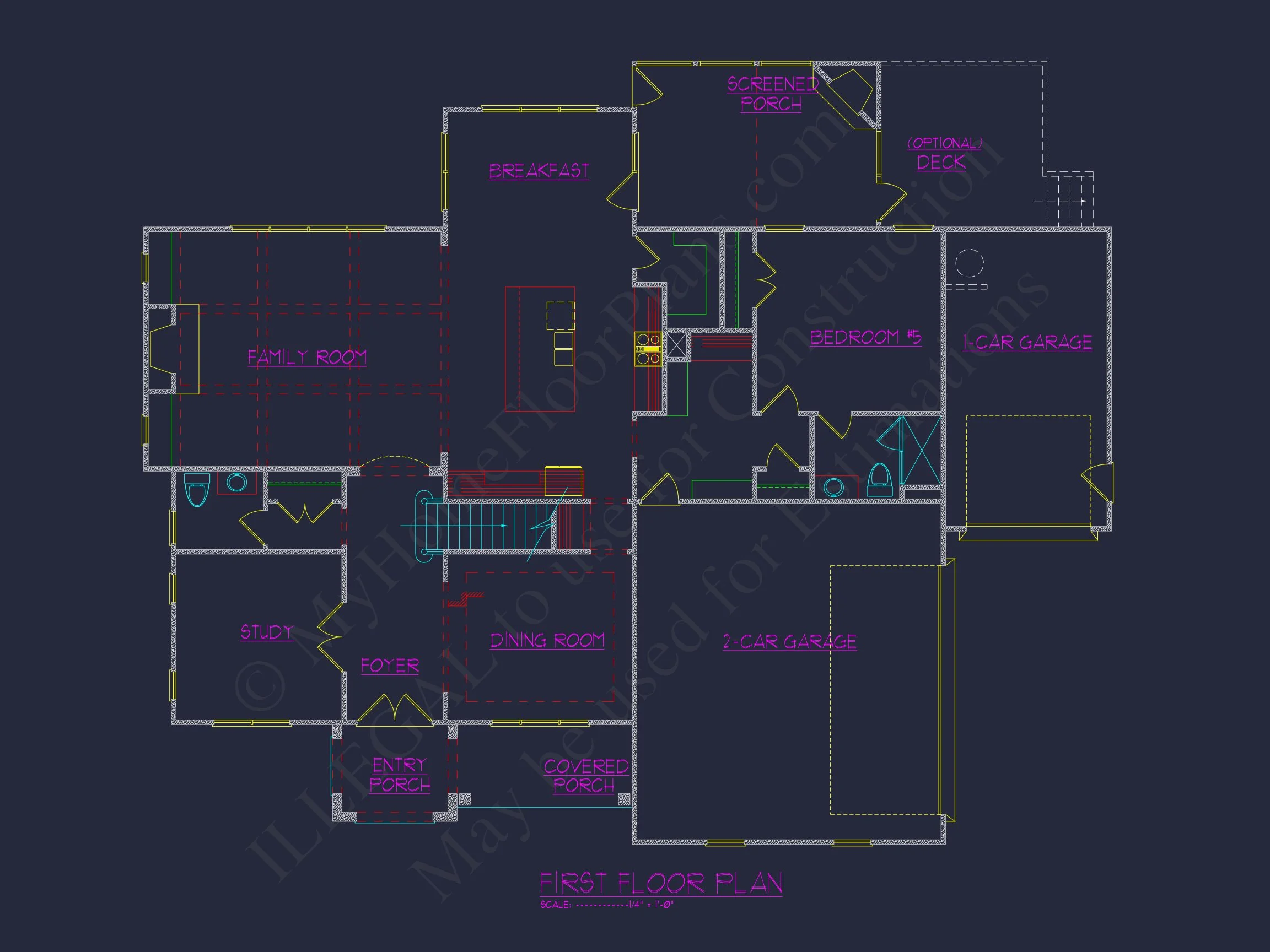 16-1819 HOUSE PLAN - Craftsman House Plan: Stunning CAD Blueprint with 5 Beds 4 Craftsman house Plan: Stunning CAD Blueprint with 5 Beds