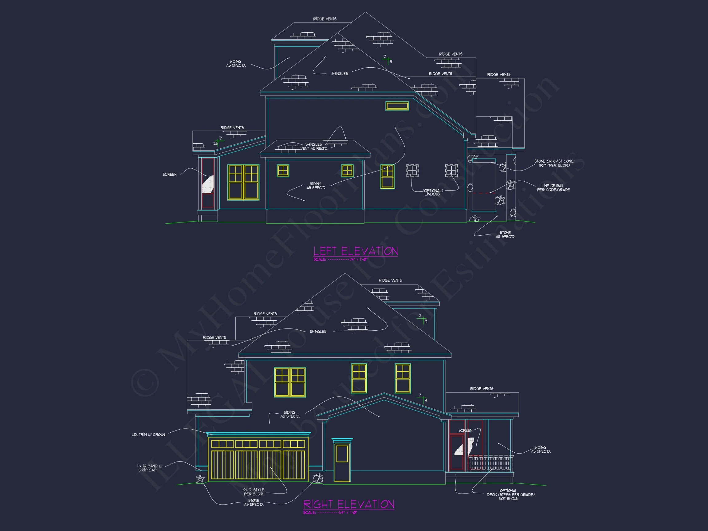 16-1819 HOUSE PLAN - Craftsman House Plan: Stunning CAD Blueprint with 5 Beds 3 Craftsman house Plan: Stunning CAD Blueprint with 5 Beds