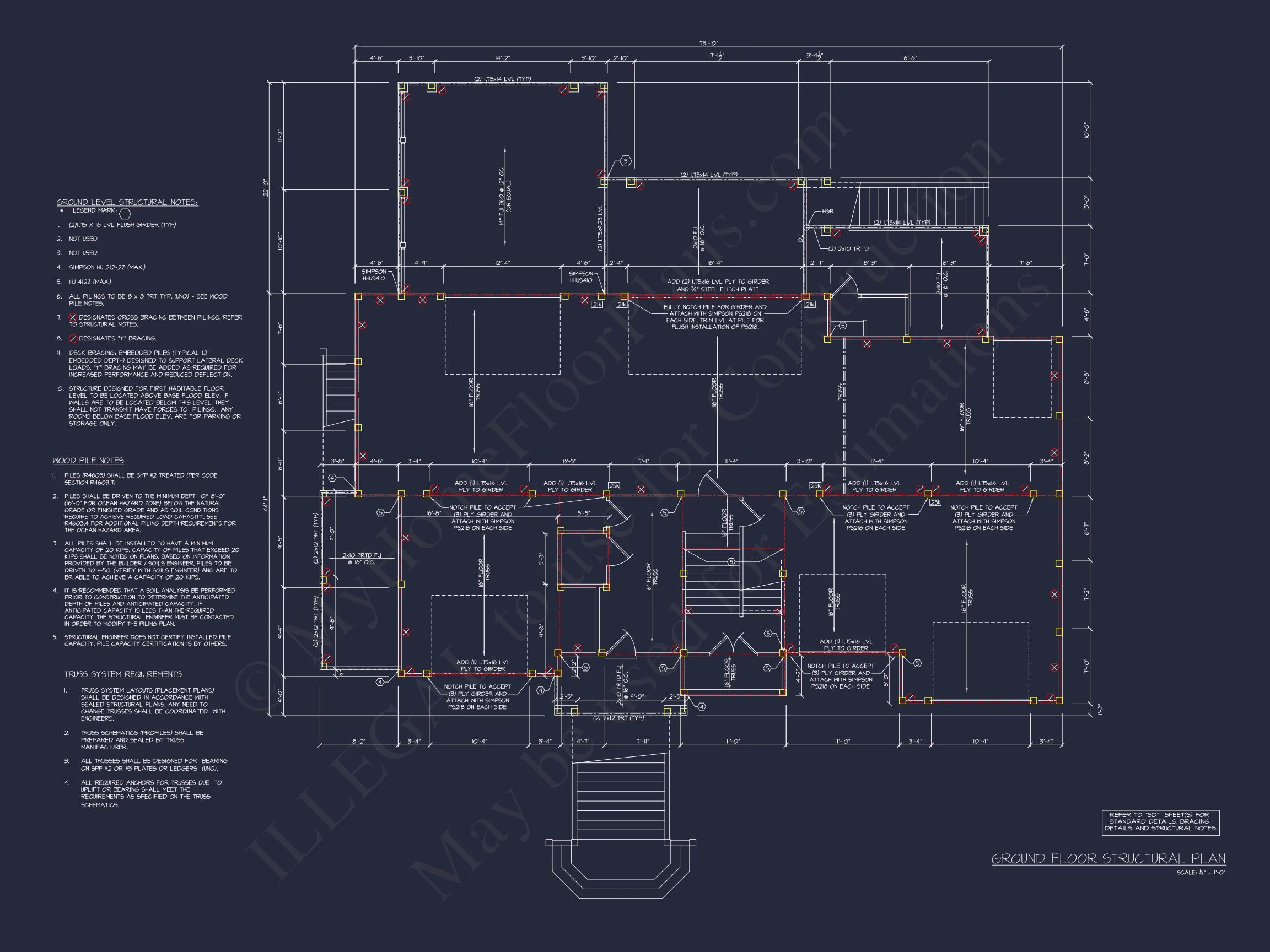 16-1797 HOUSE PLAN - Expansive Coastal Beach House Plan with Elegant CAD Designs 19 Expansive Coastal Beach house Plan with Elegant CAD Designs