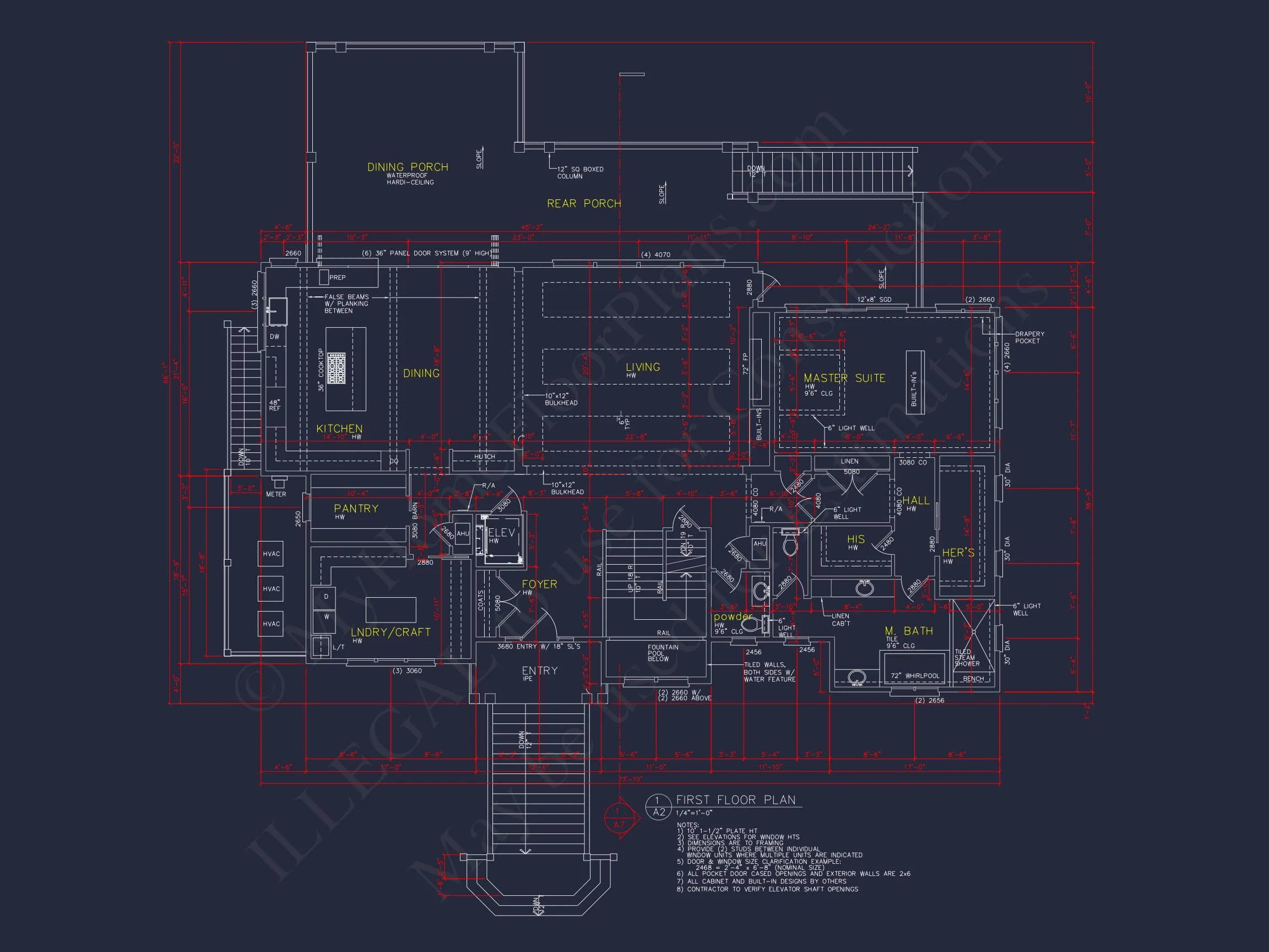16-1797 HOUSE PLAN - Expansive Coastal Beach House Plan with Elegant CAD Designs 10 Expansive Coastal Beach house Plan with Elegant CAD Designs