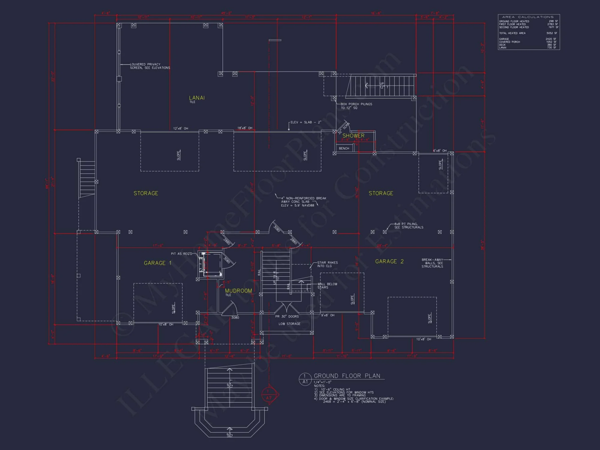 Expansive Coastal Beach house Plan with Elegant CAD Designs