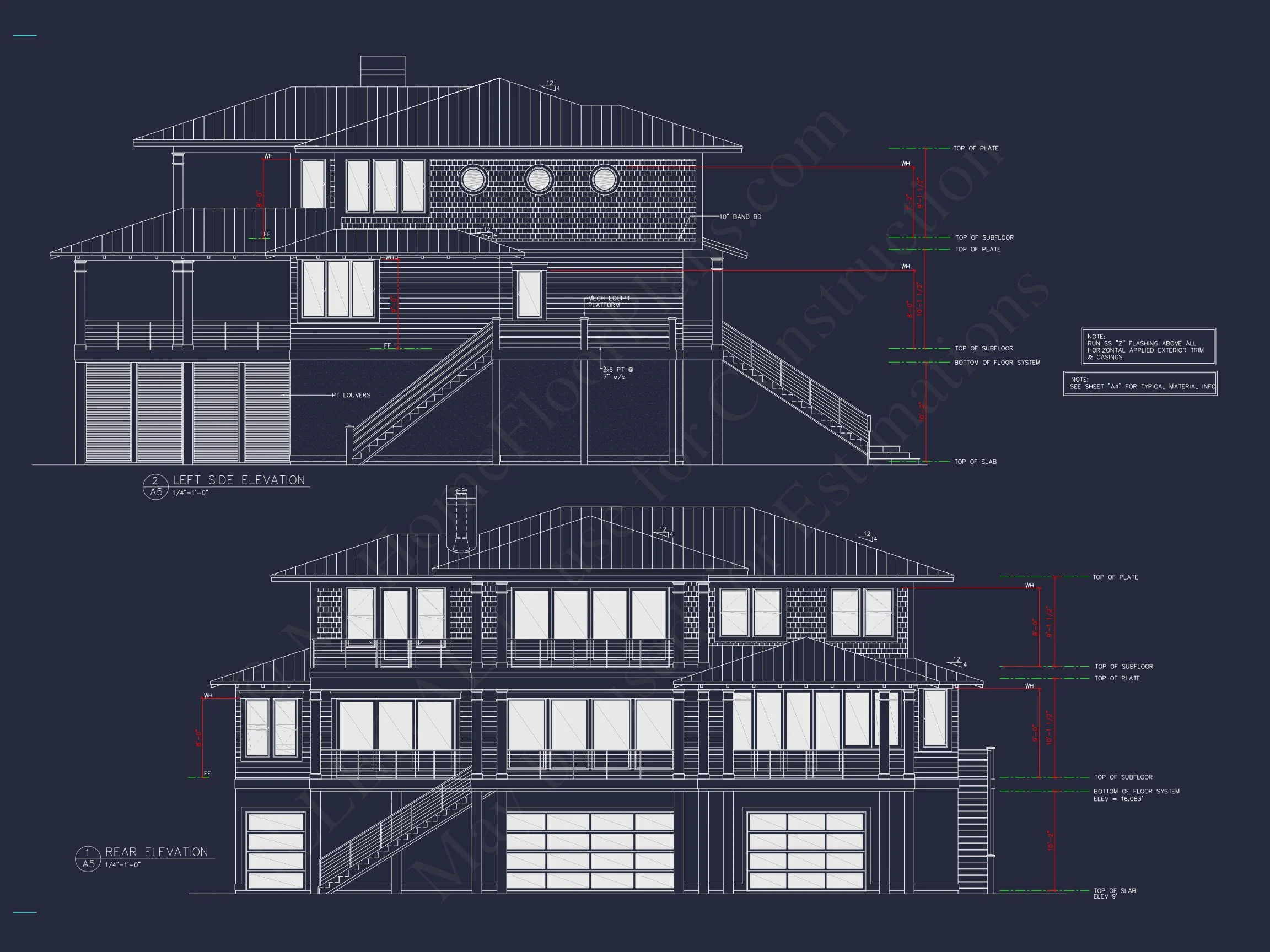 16-1797 HOUSE PLAN - Expansive Coastal Beach House Plan with Elegant CAD Designs 2 Expansive Coastal Beach house Plan with Elegant CAD Designs