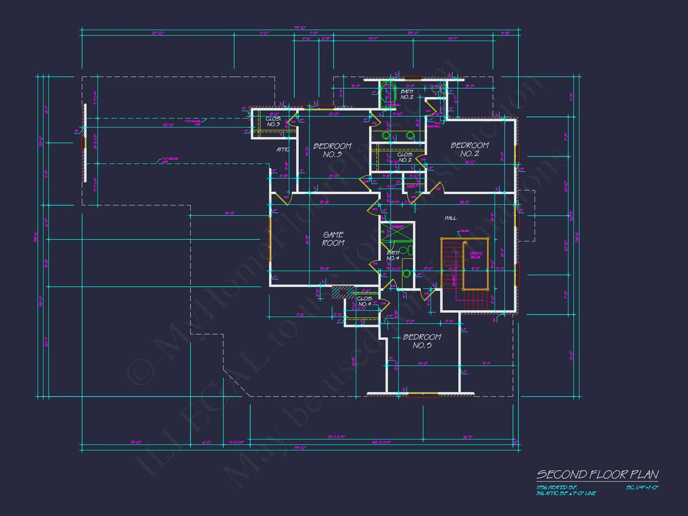 16-1789 HOUSE PLAN - French Country House Plan with Spacious Floor Design & CAD 14 French Country house Plan with Spacious Floor Design & CAD