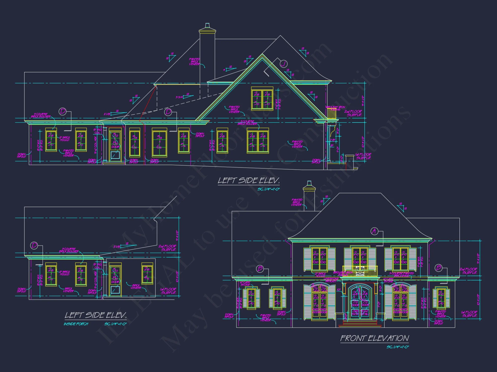 French Country house Plan with Spacious Floor Design & CAD
