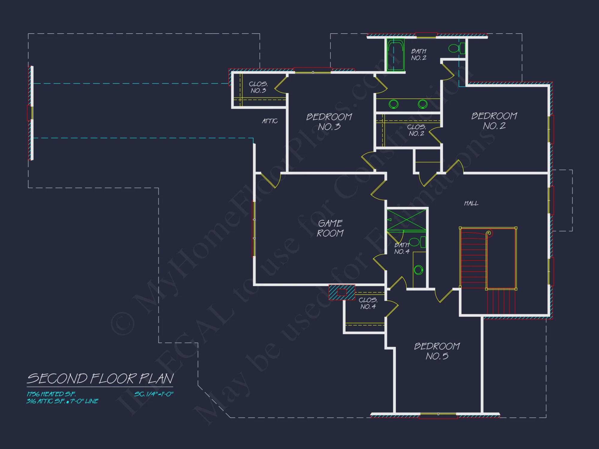 French Country house Plan with Spacious Floor Design & CAD