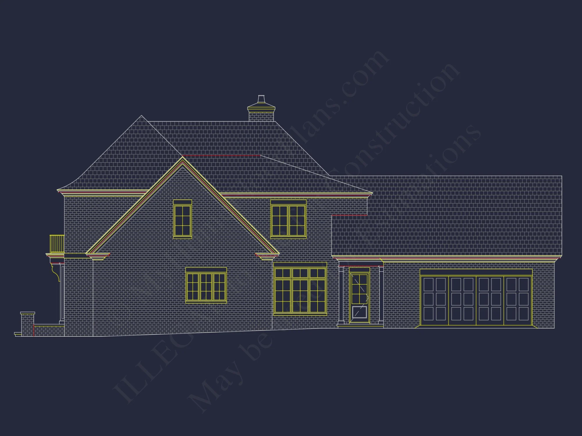 French Country house Plan with Spacious Floor Design & CAD