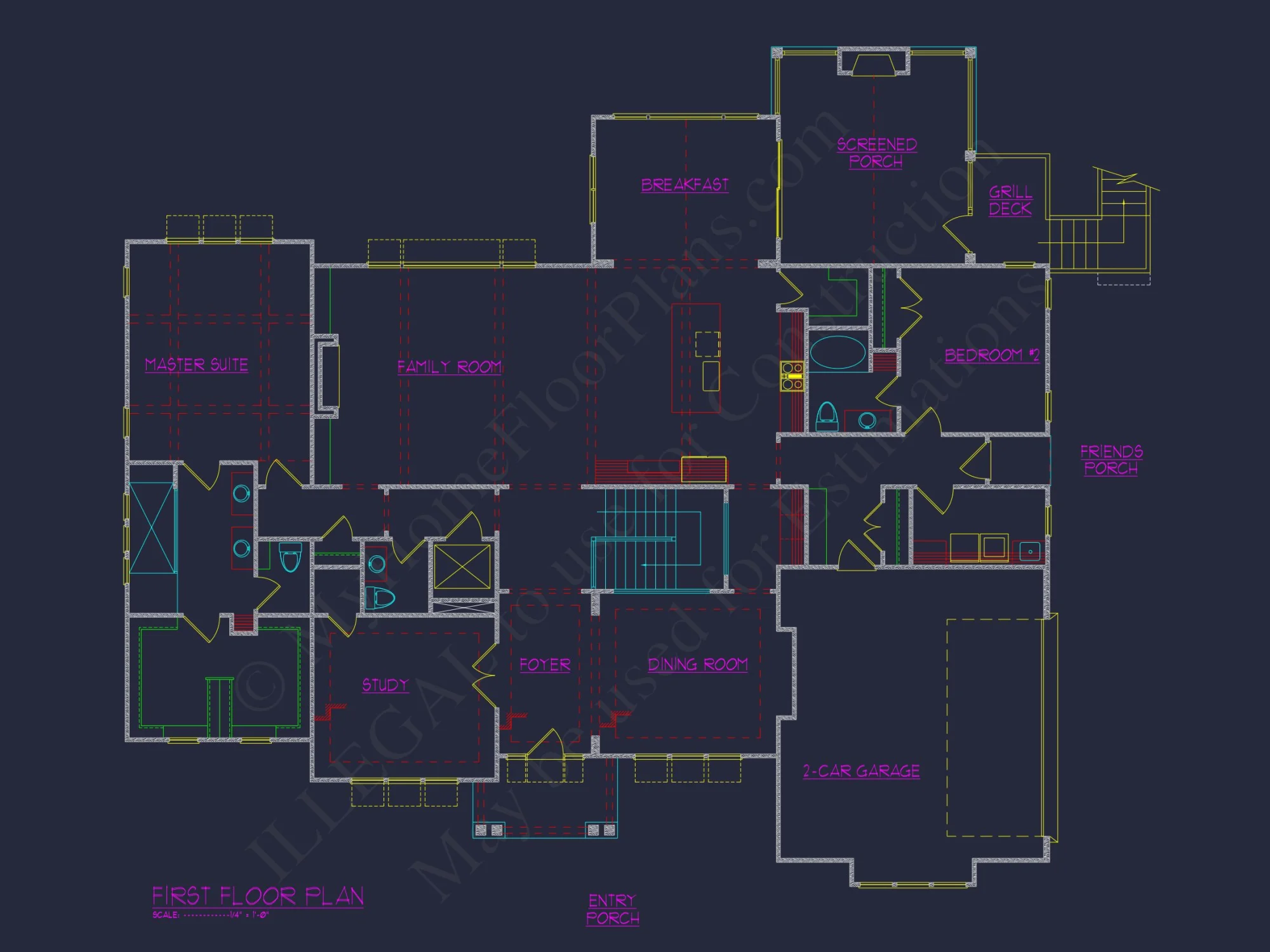 Spacious house Plan With 4 Bedrooms, CAD Designs & Blueprints