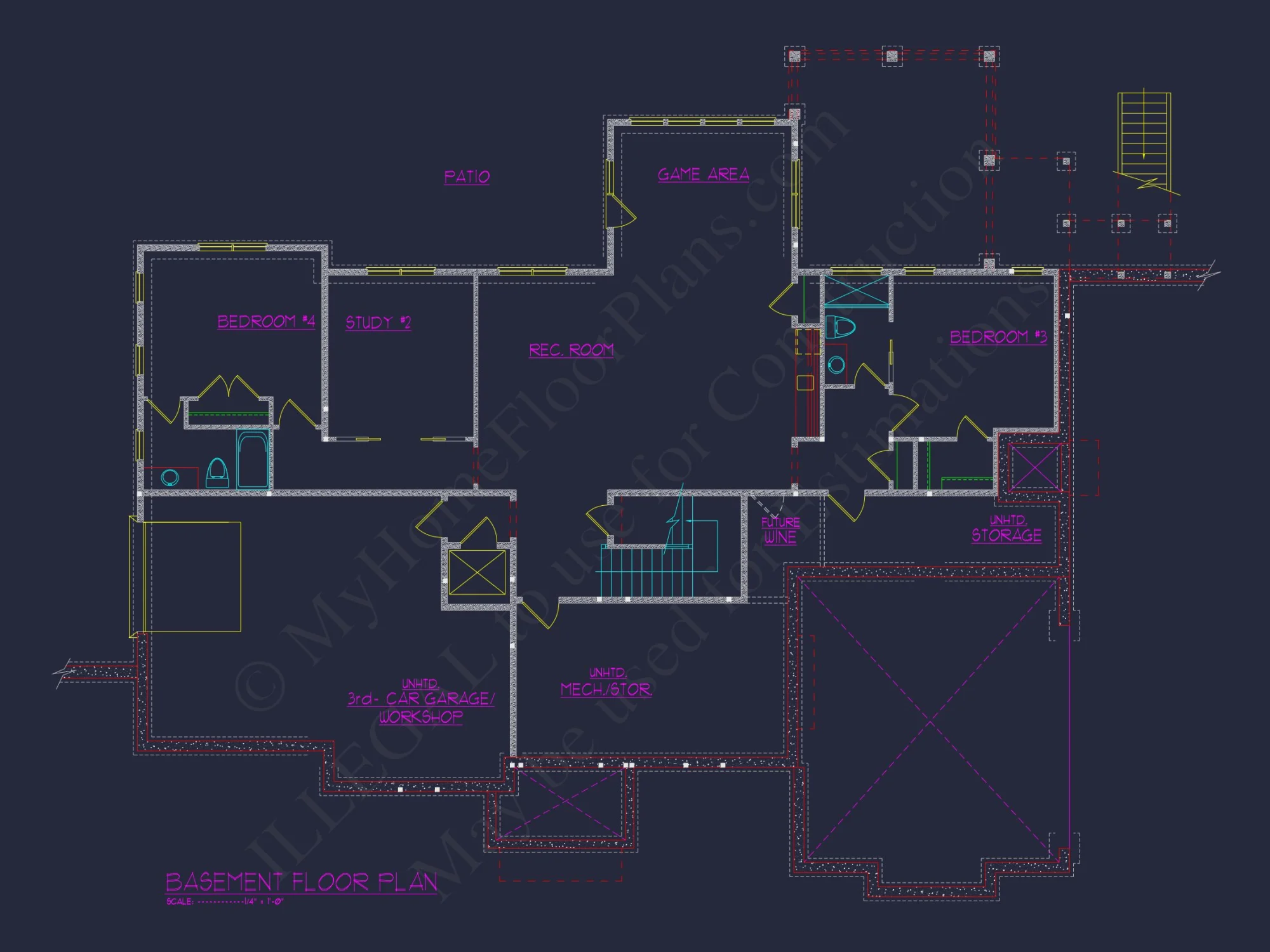 Spacious house Plan With 4 Bedrooms, CAD Designs & Blueprints