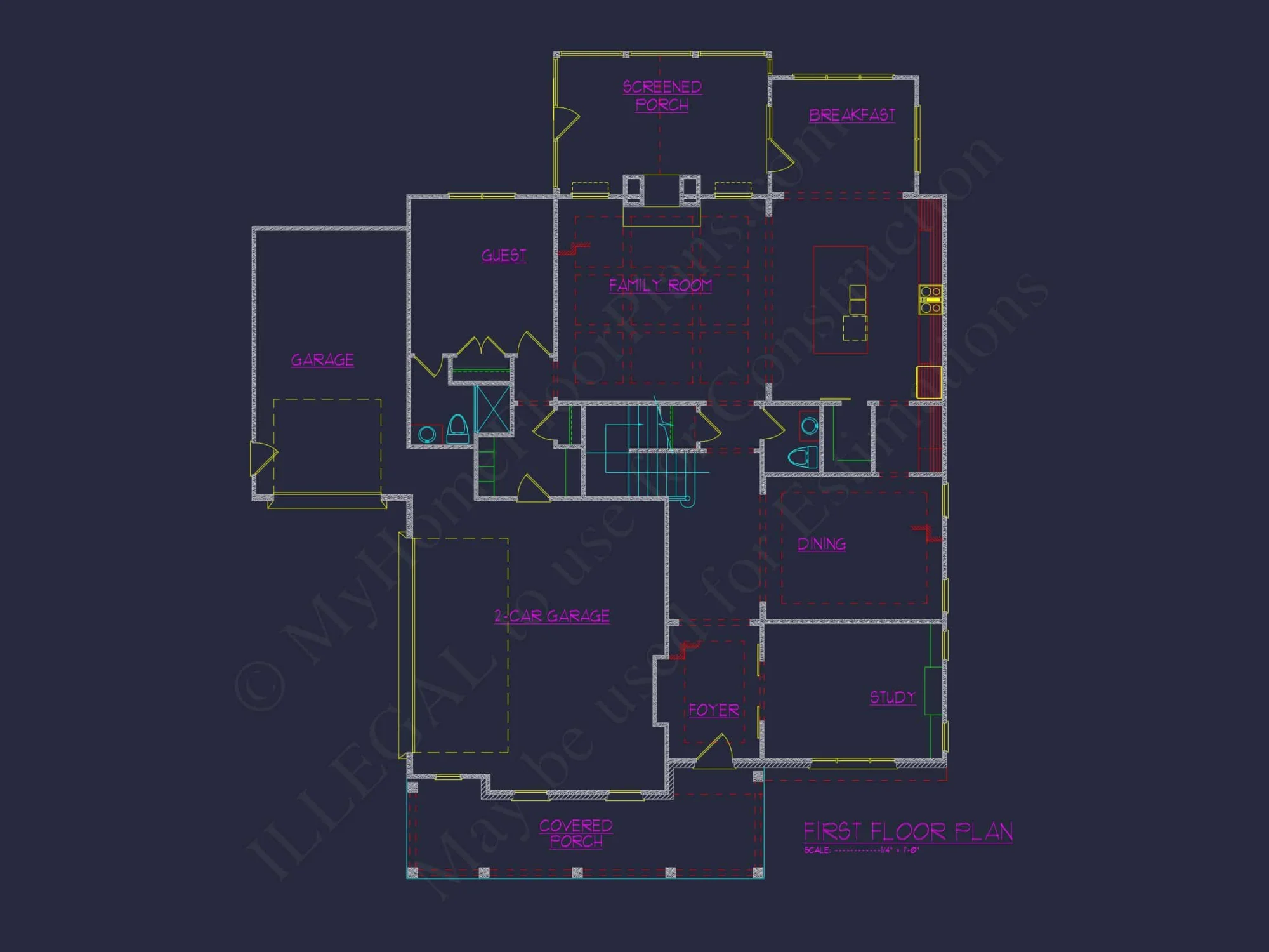 Elegant house Plan with Spacious Floors, CAD Designs & Blueprints